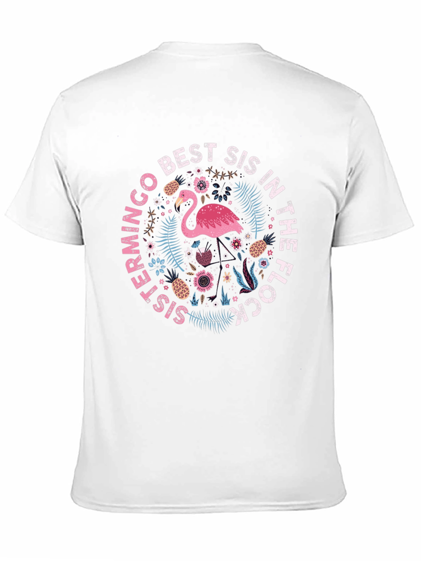 Flamingo Best Sis In The Flock Graphic T-Shirt