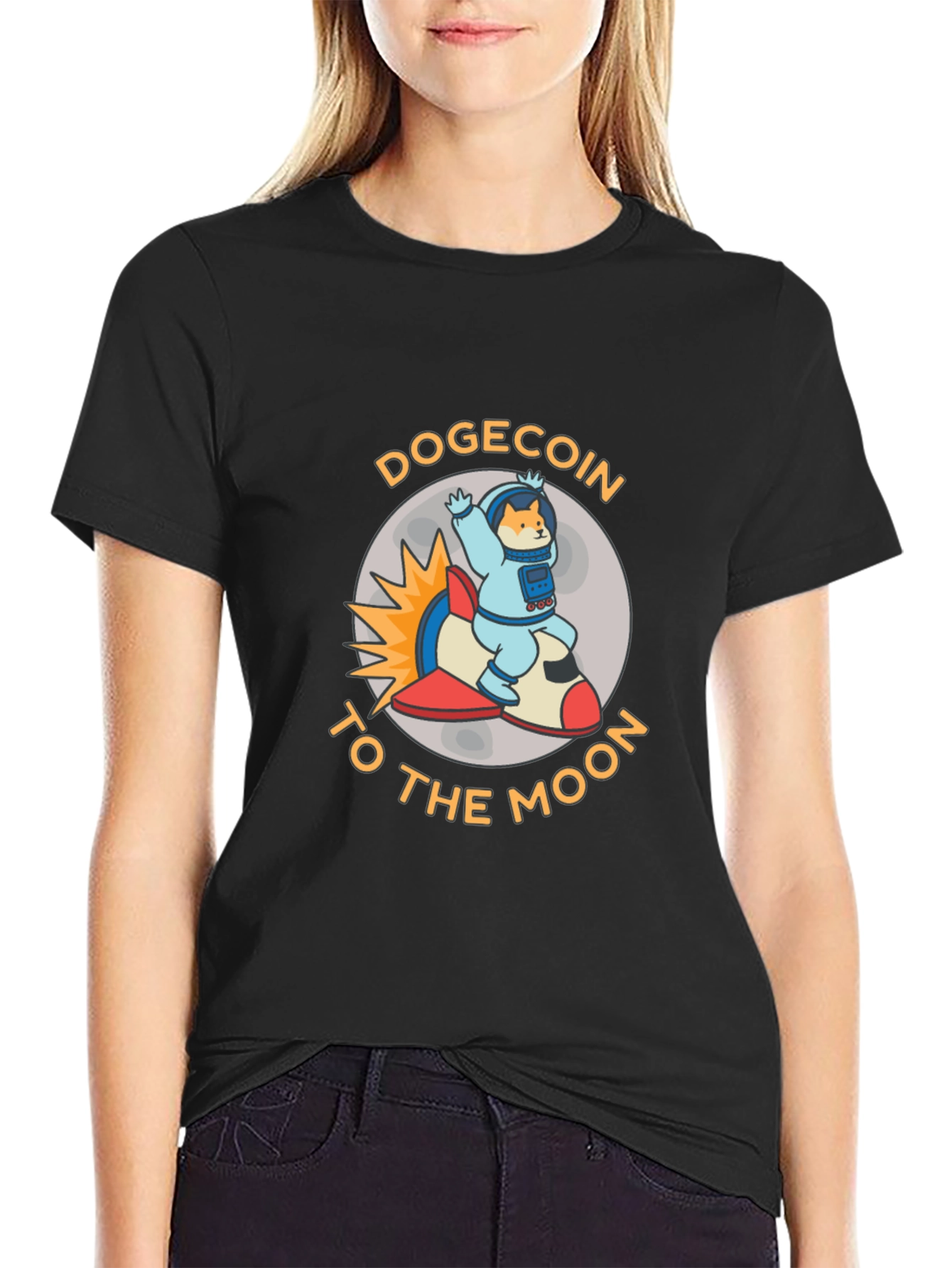 DogeCoin To The Moon T-Shirt - Black