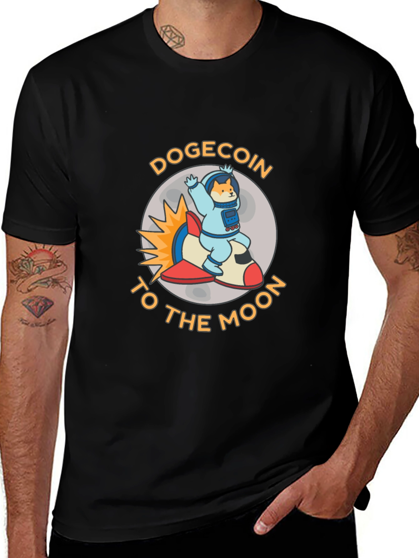 DogeCoin To The Moon T-Shirt - Black