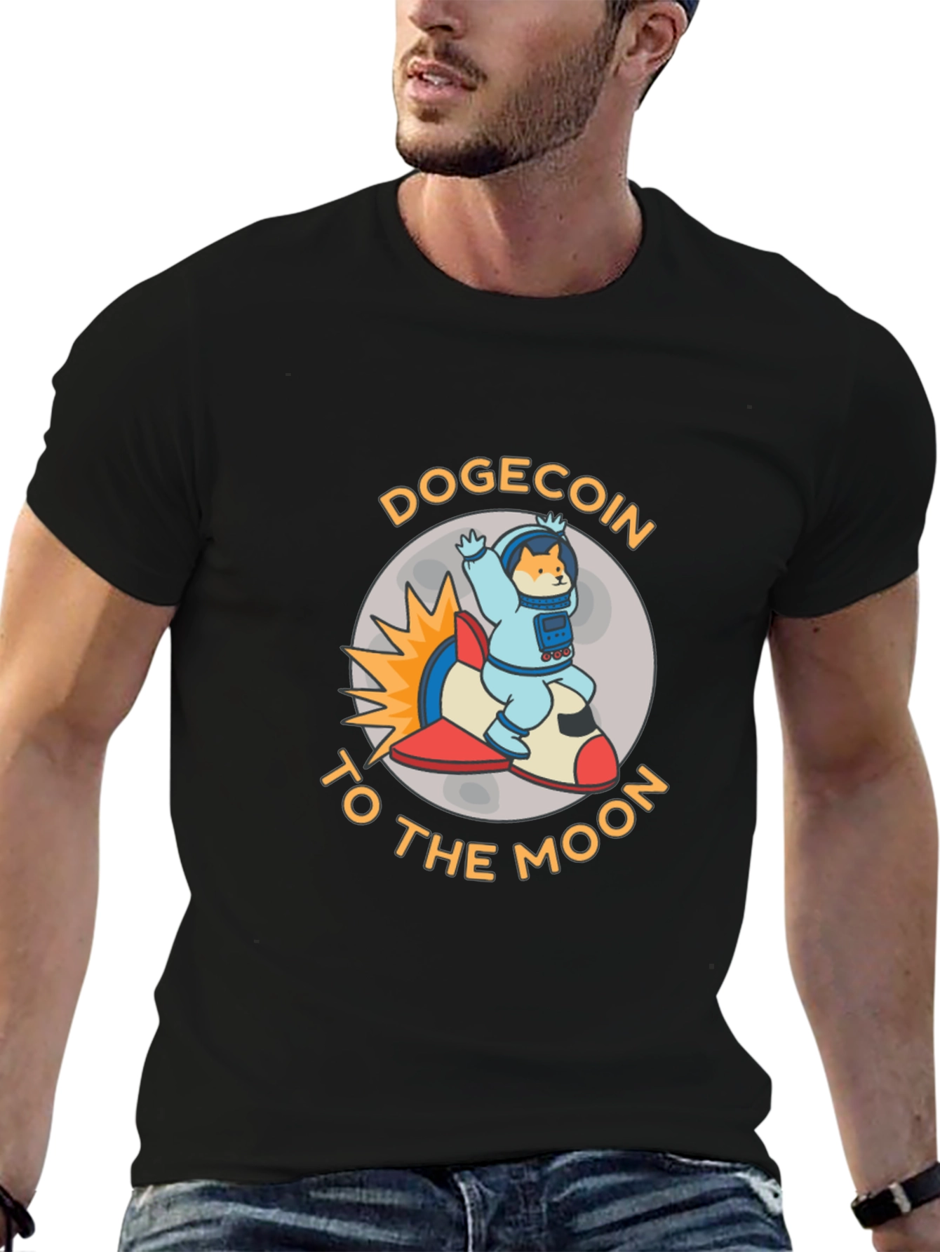 DogeCoin To The Moon T-Shirt - Black