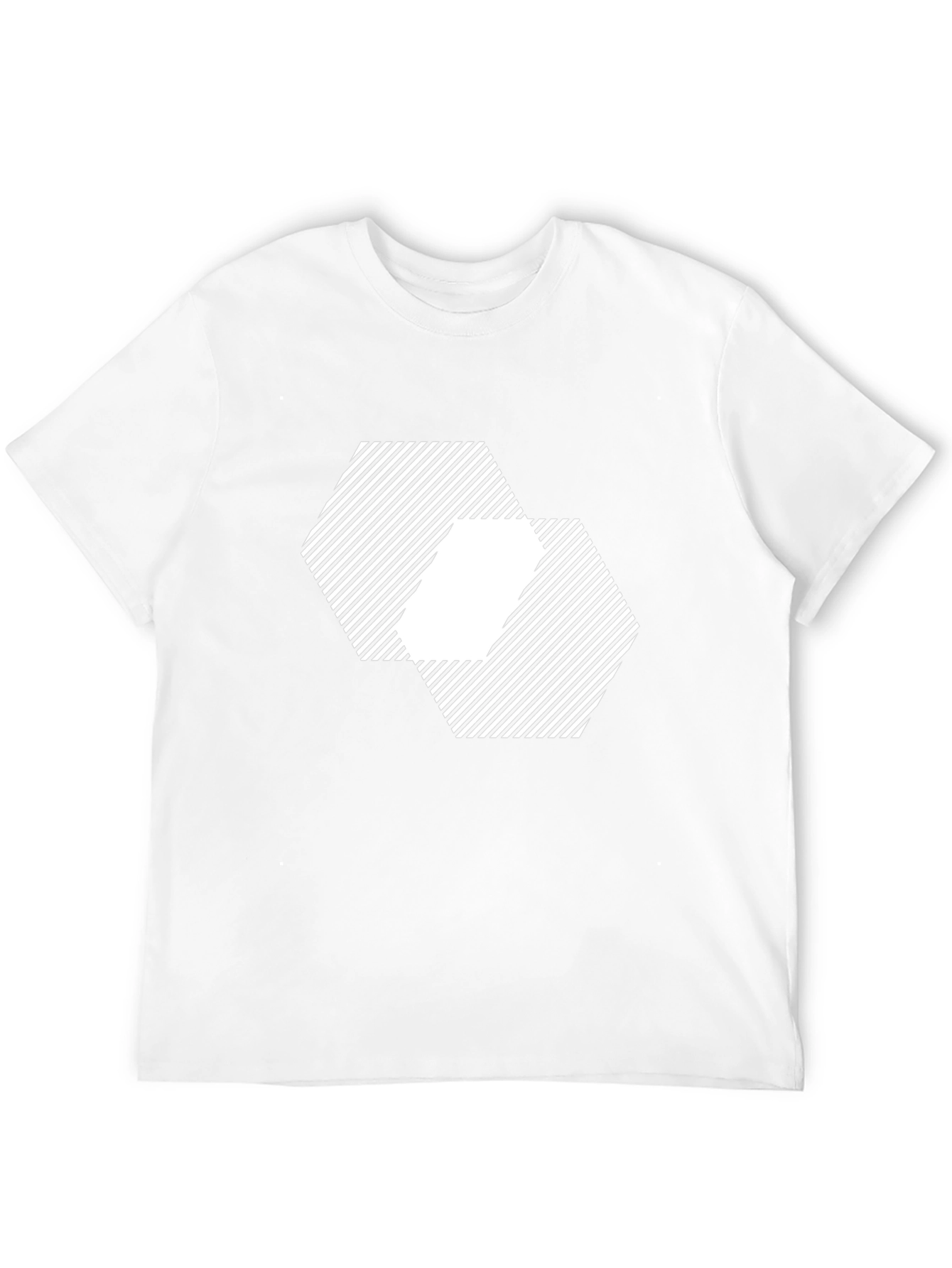 Geometric Hexagon Pattern Black T-Shirt