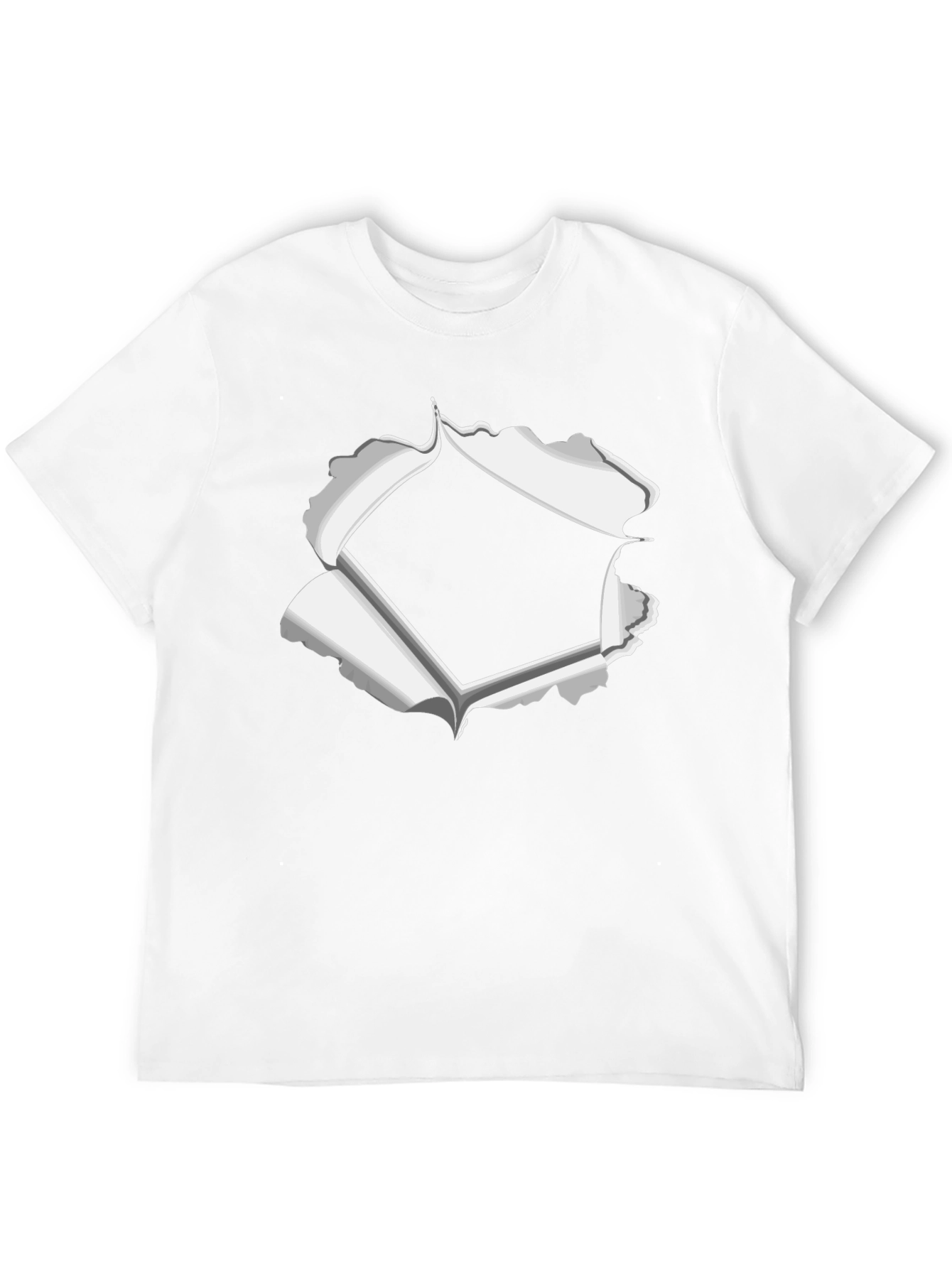 Ripped Style Graphic Tee - Black