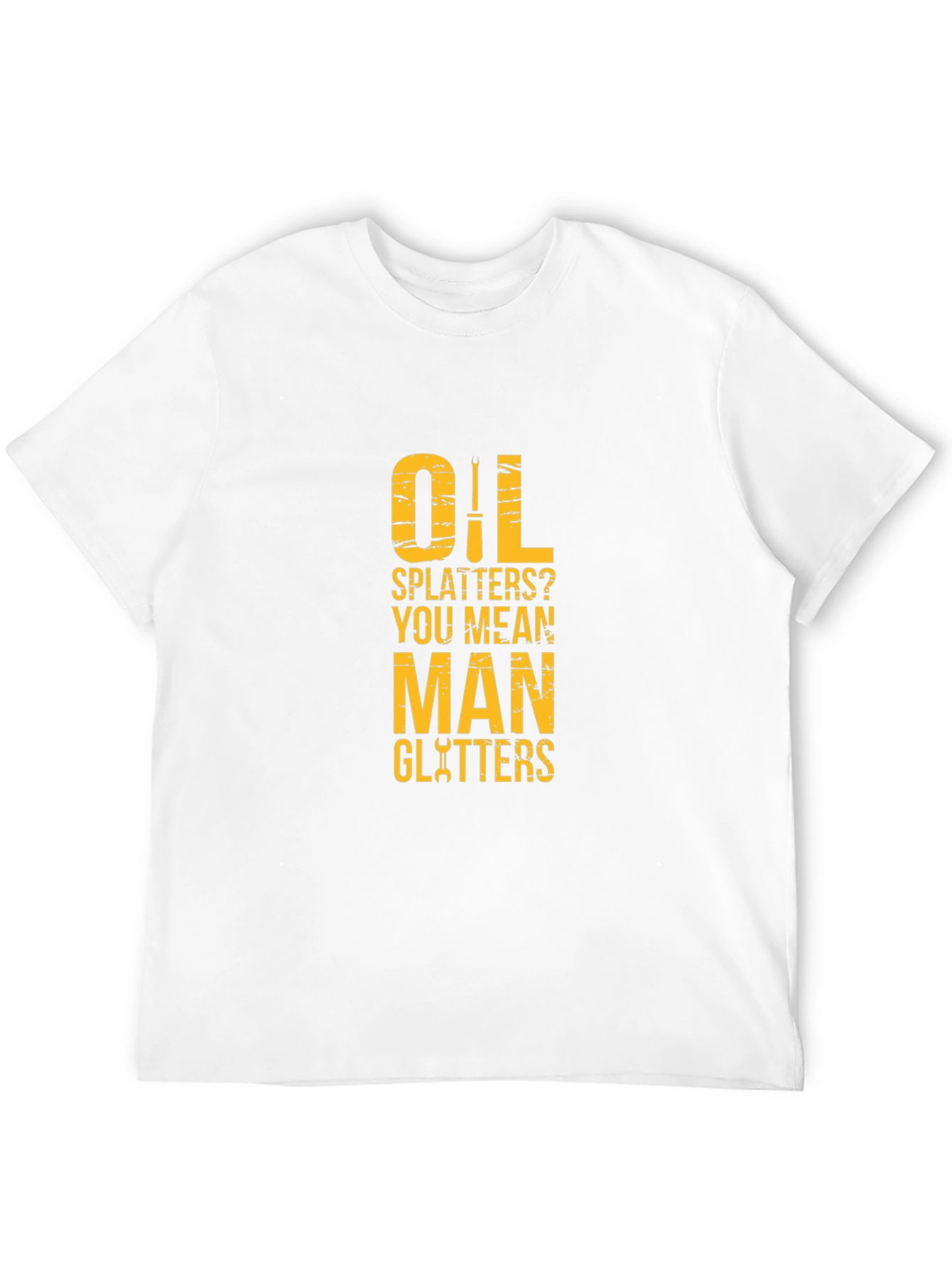 Oil Splatters Man Glitters Graphic Tee