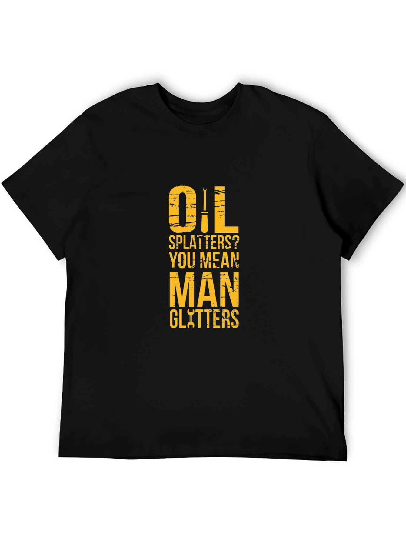 Oil Splatters Man Glitters Graphic Tee