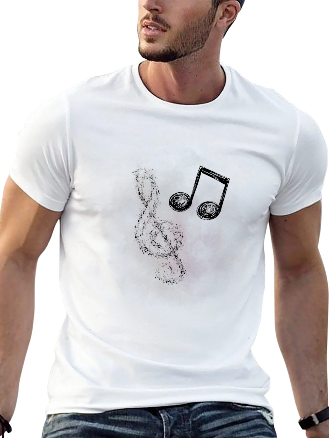 Musical Galaxy Mens Black Graphic Tee