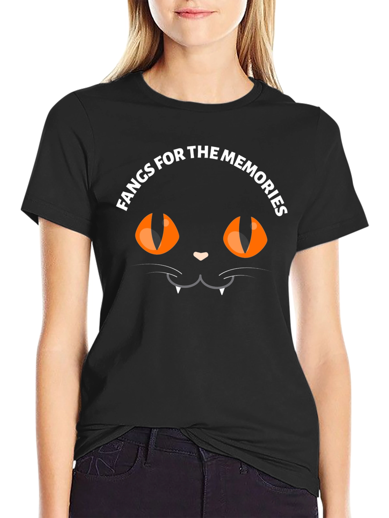 Fangs for the Memories Black Cat T-Shirt