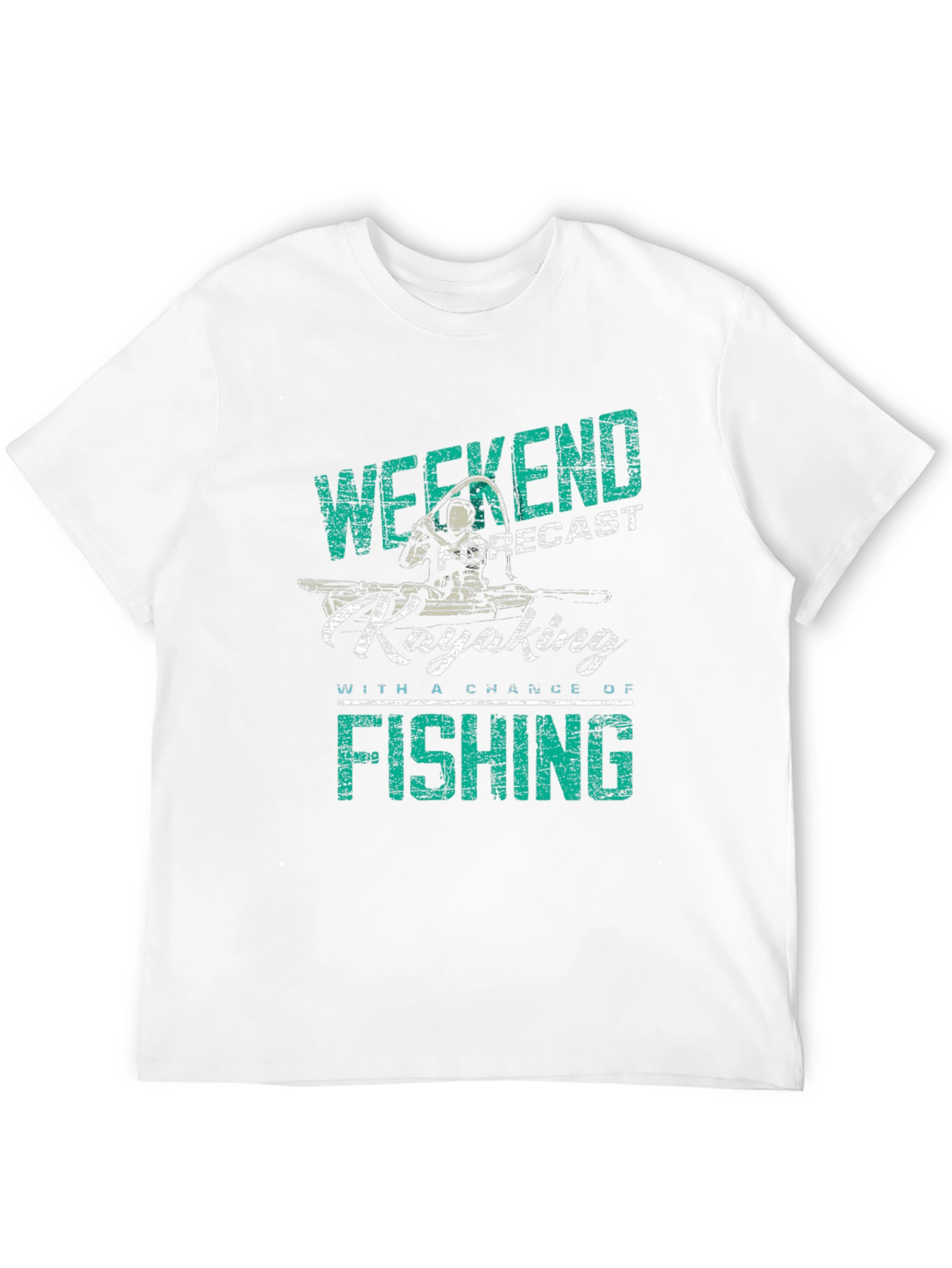 Weekend Kayaking Fishing Graphic Tee - Black