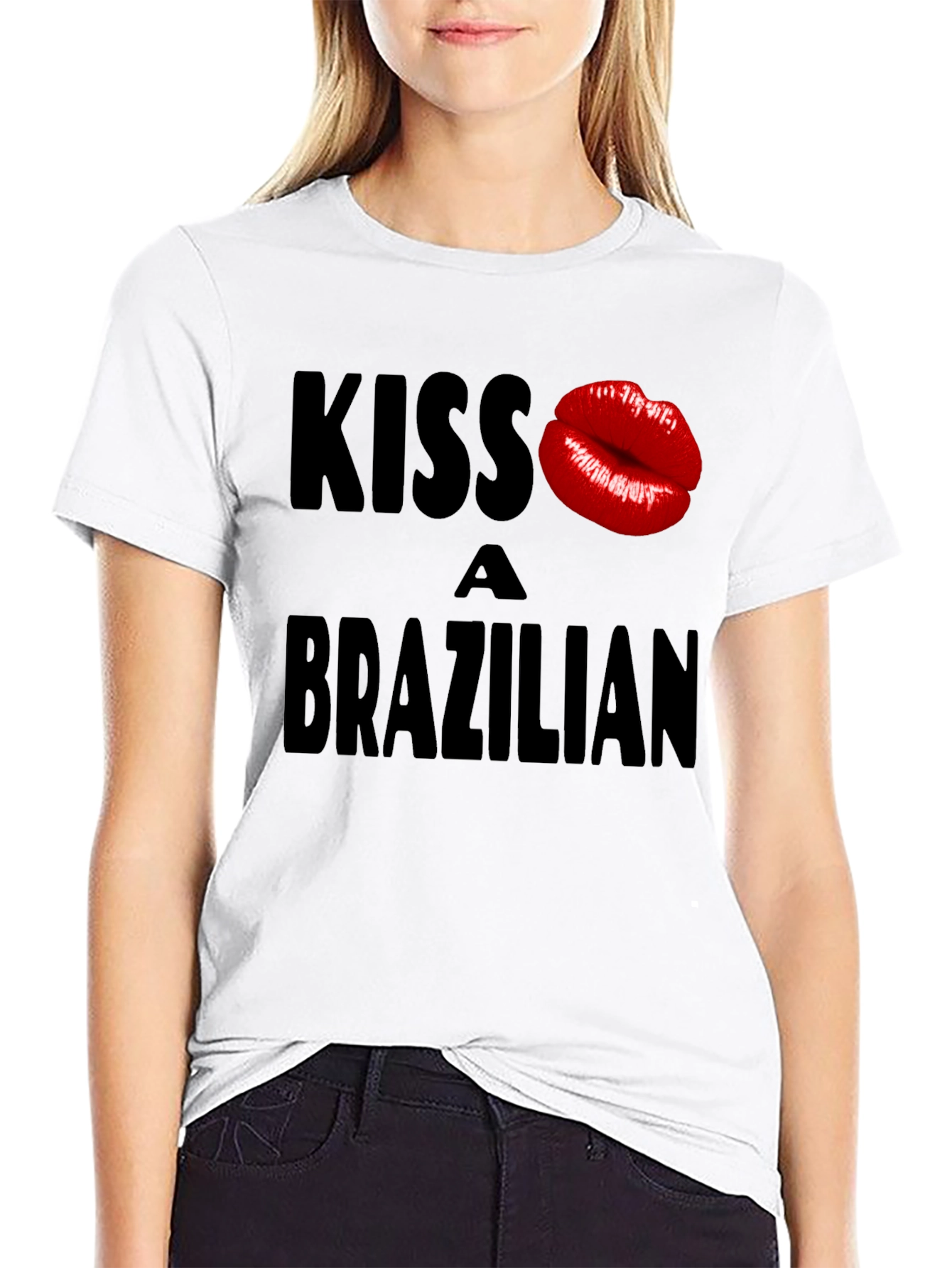Kiss A Brazilian T-Shirt - Fun Novelty Graphic Tee