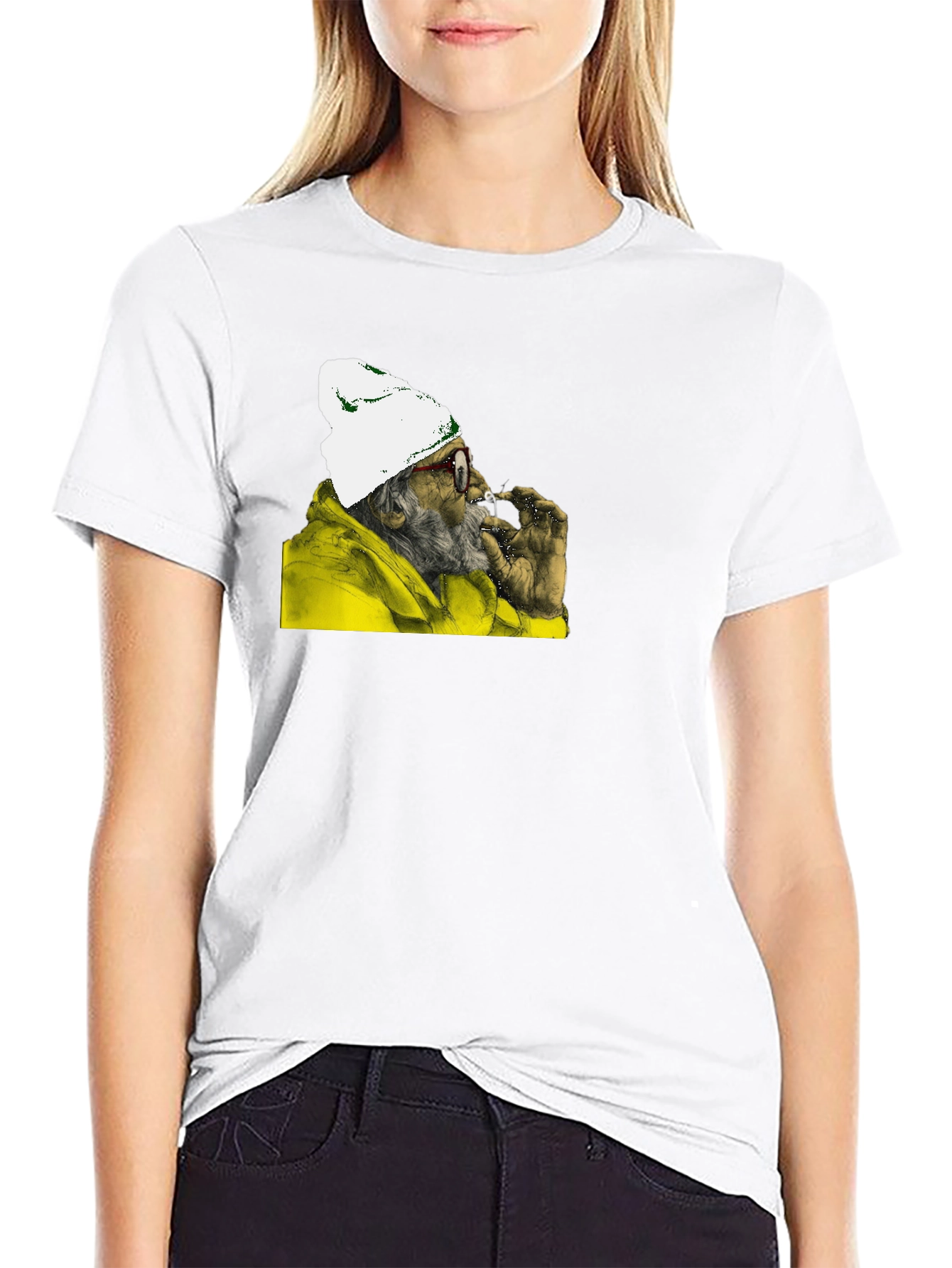 Smoking Chimp Graphic Tee - Black