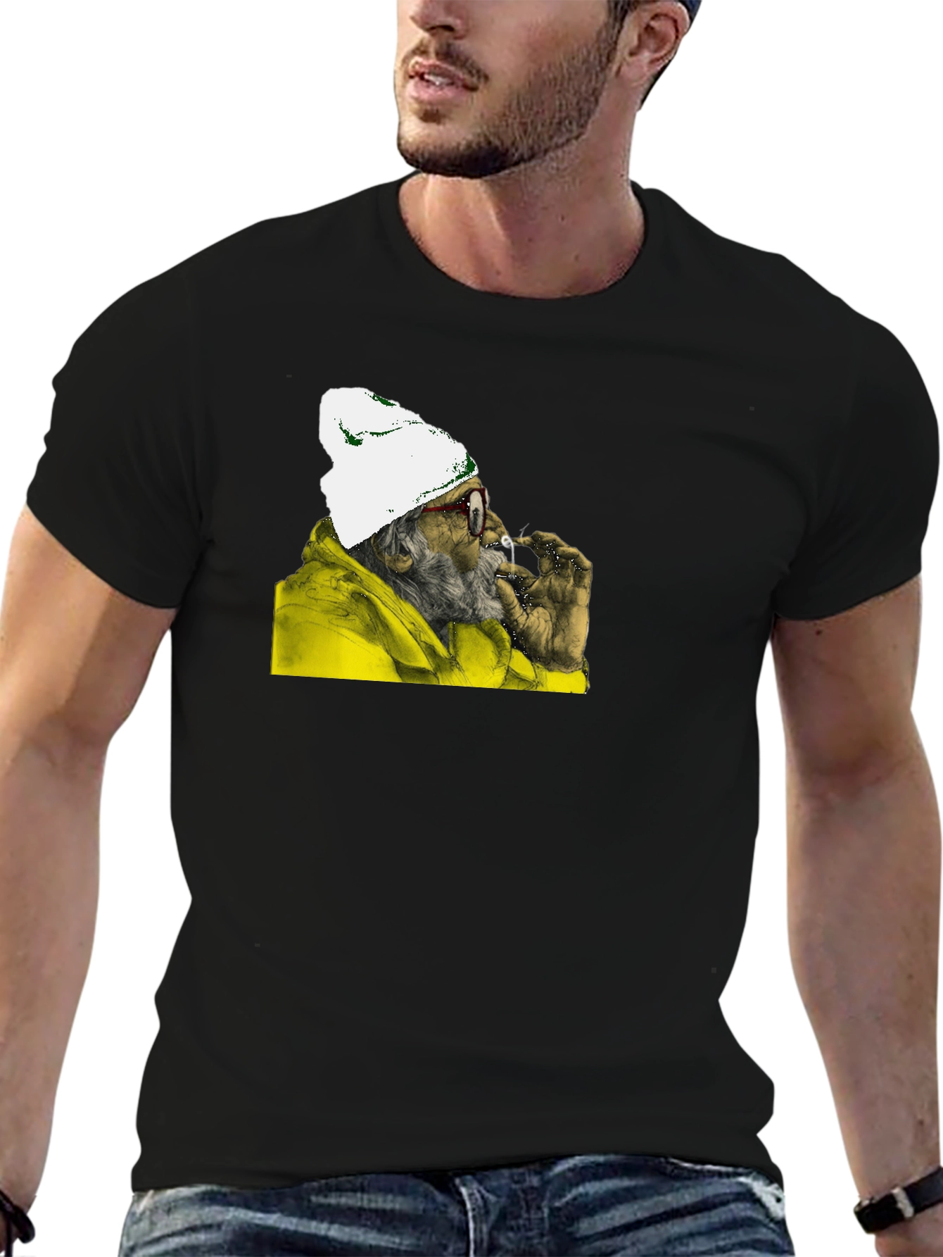 Smoking Chimp Graphic Tee - Black