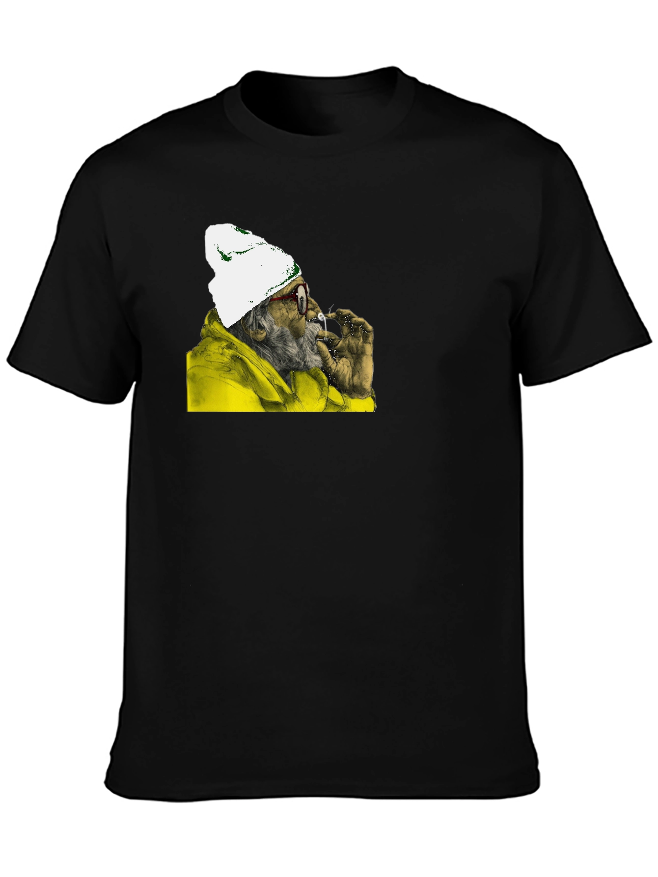 Smoking Chimp Graphic Tee - Black