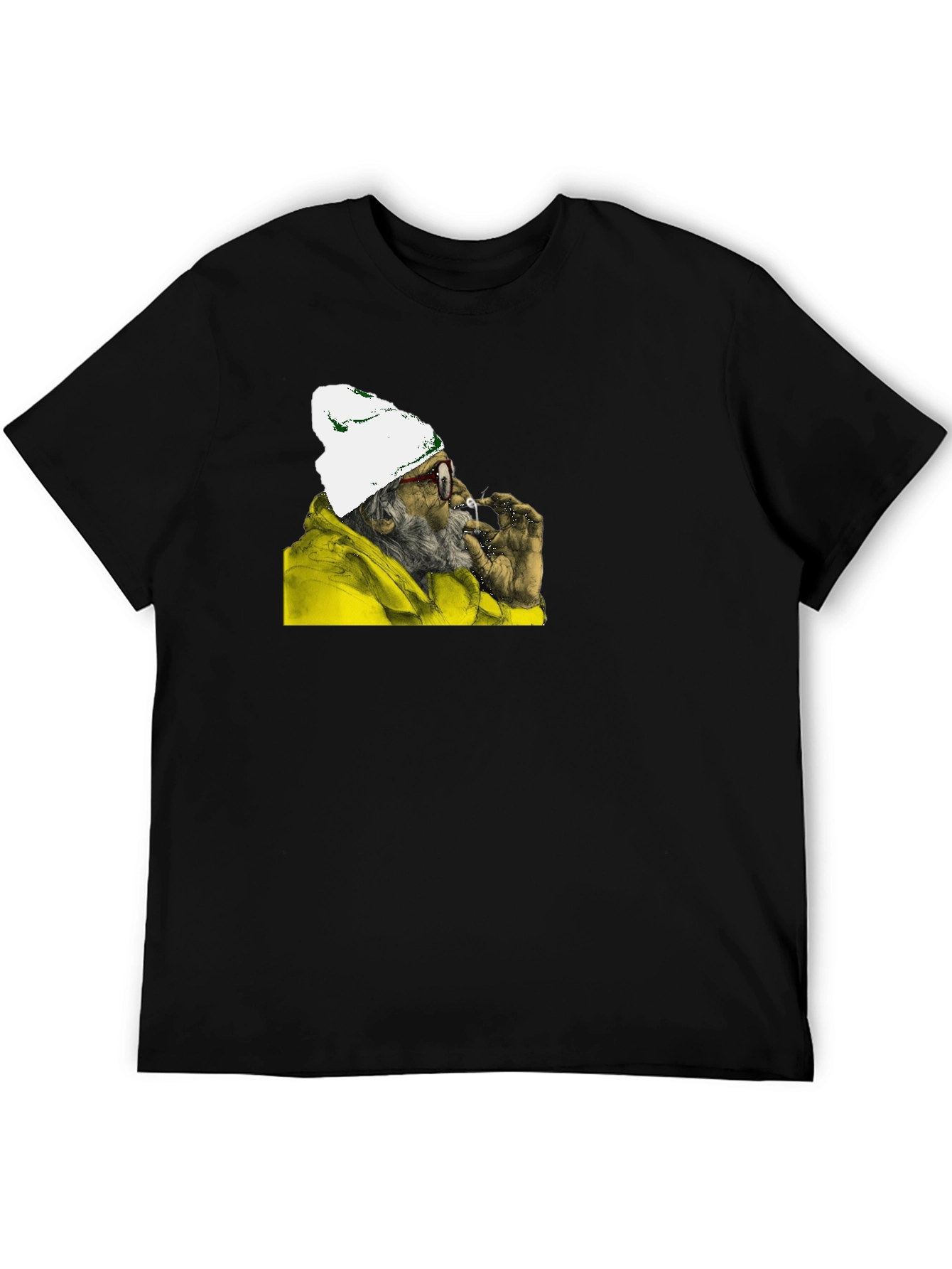 Smoking Chimp Graphic Tee - Black