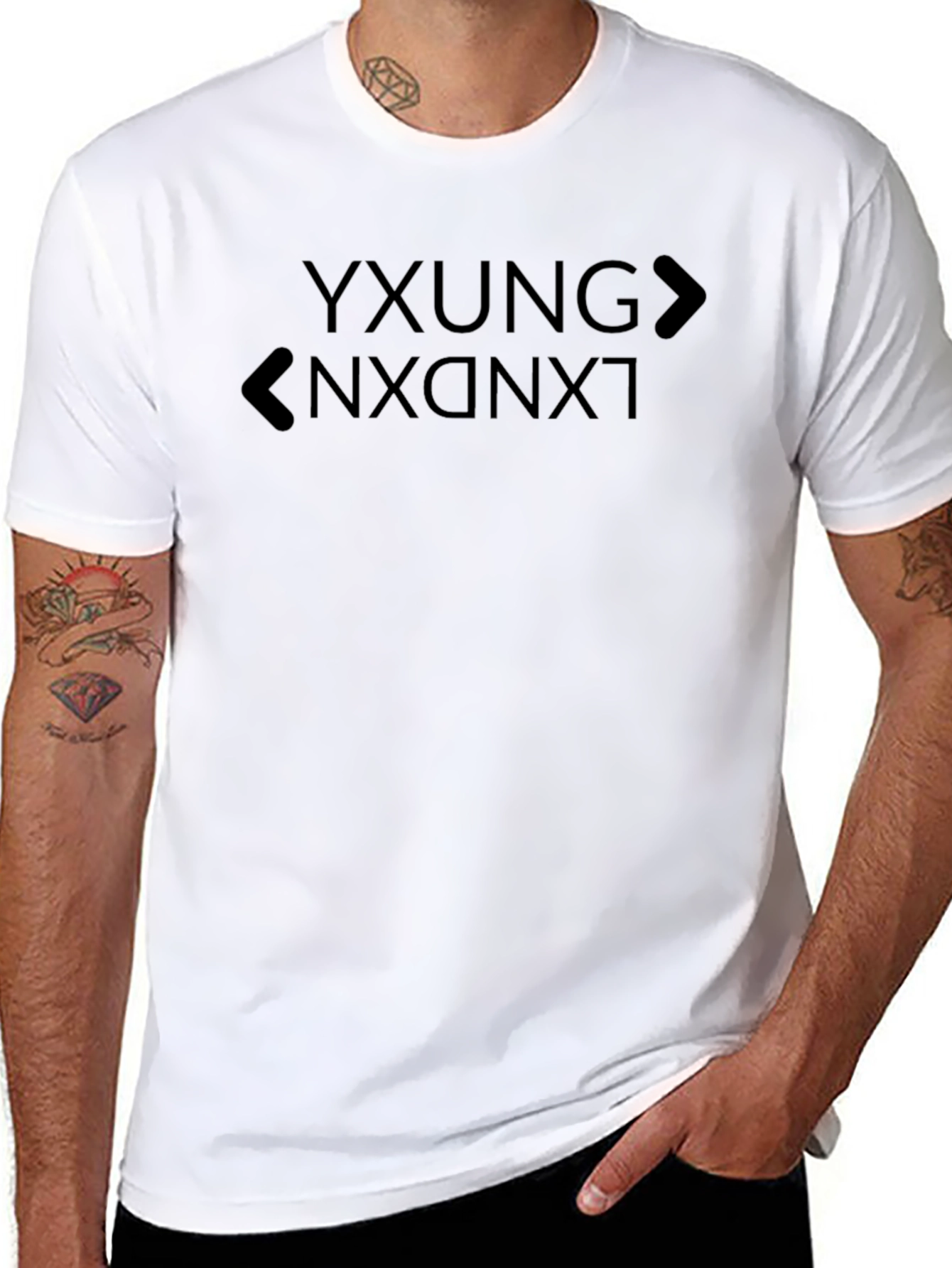 YXUNG NXNXT Graphic Tee - Black Casual Cotton Shirt