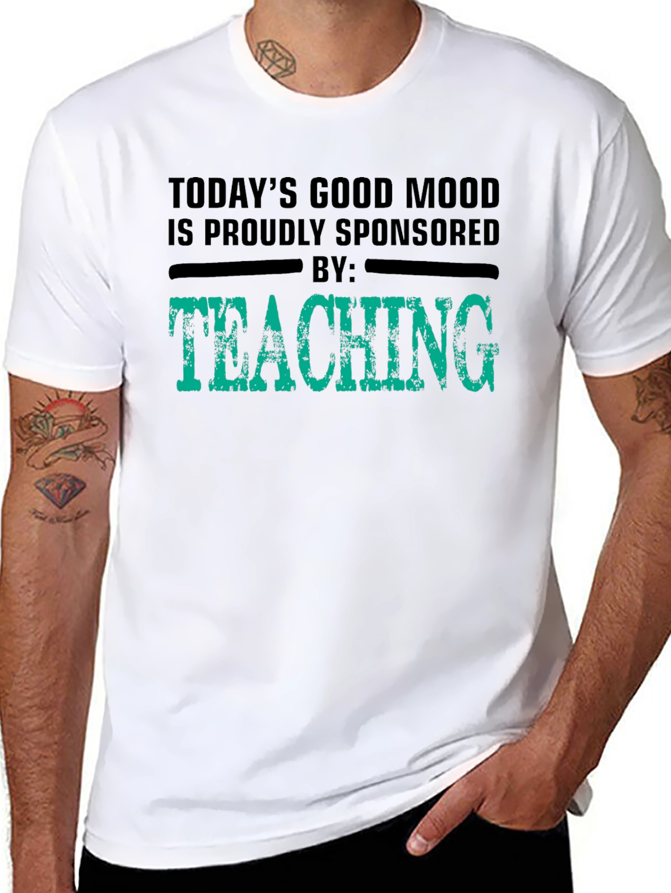 Good Mood Sponsored by Teaching Black T-Shirt