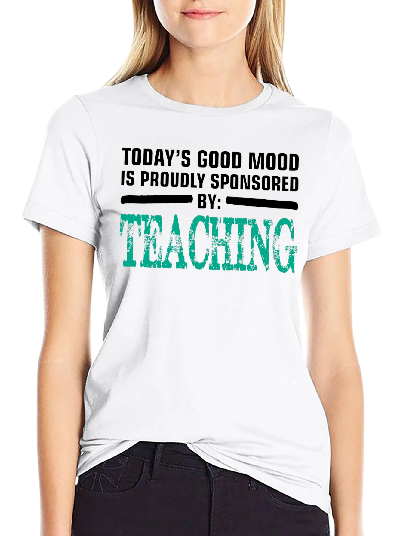 Good Mood Sponsored by Teaching Black T-Shirt
