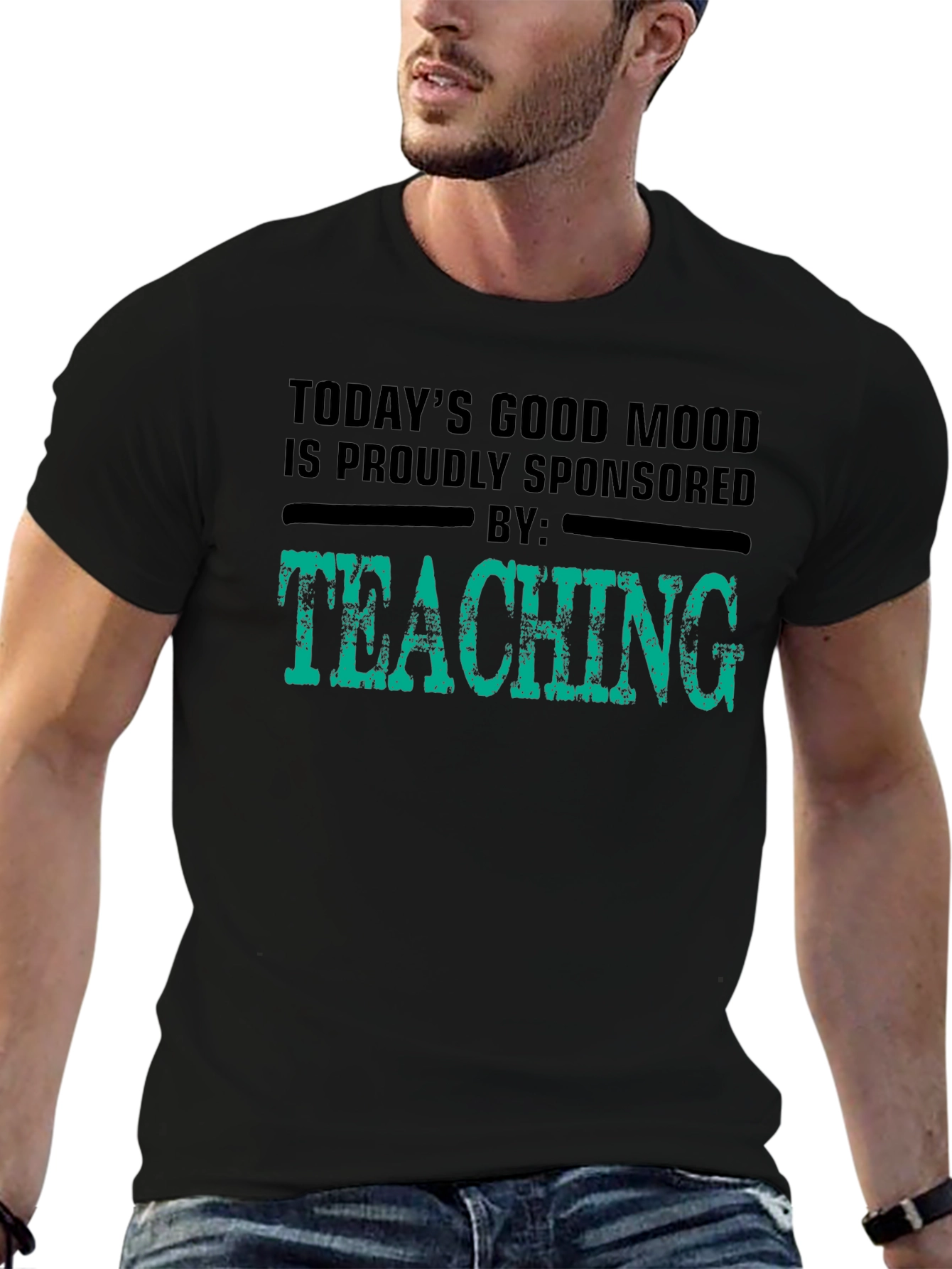 Good Mood Sponsored by Teaching Black T-Shirt