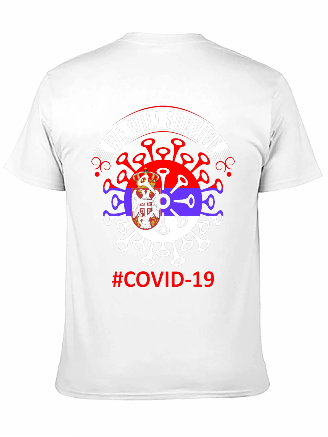 COVID-19 Serbia Flag We Will Survive T-Shirt