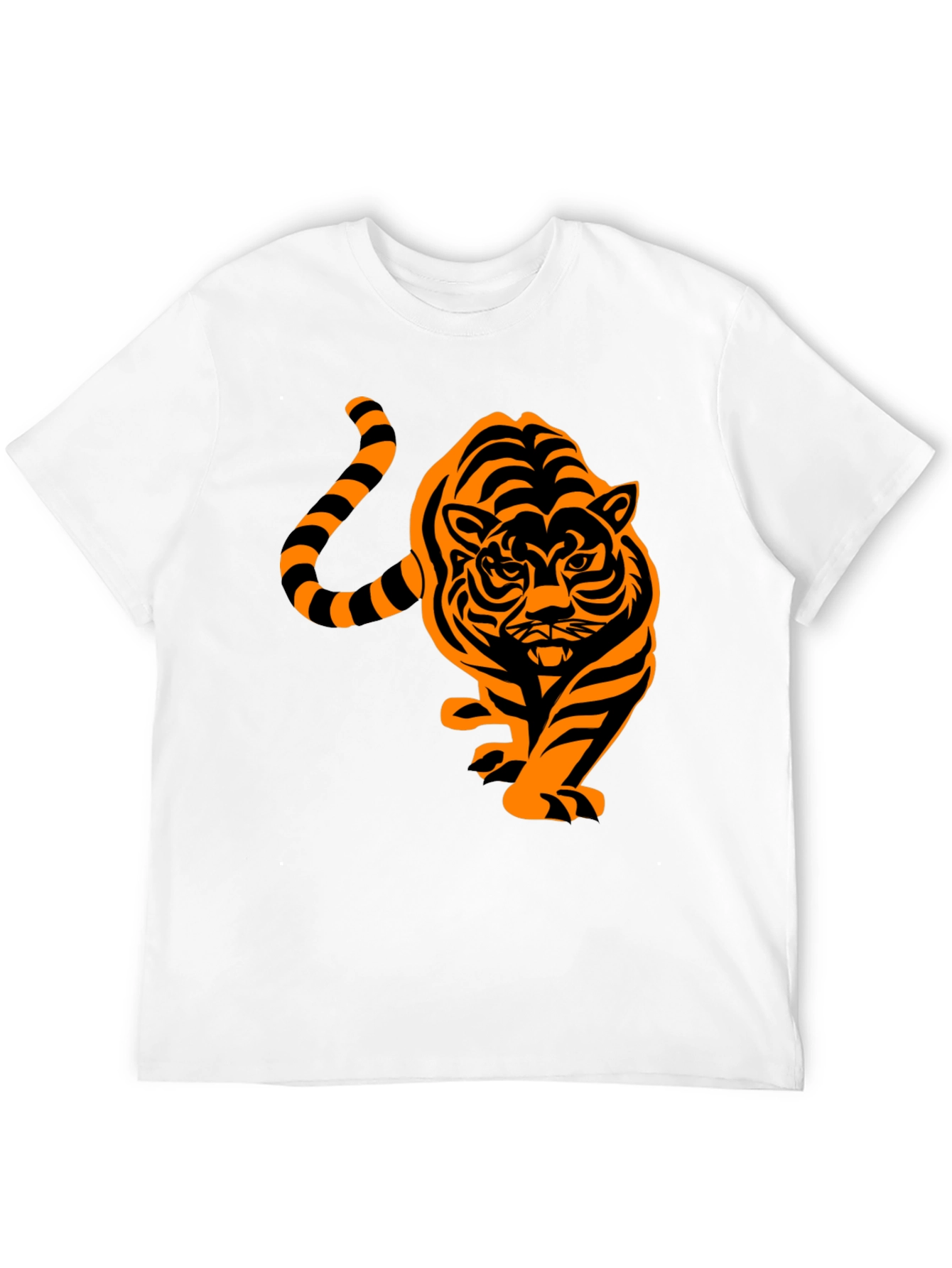Tiger Graphic Tee - Bold Black Cotton T-Shirt
