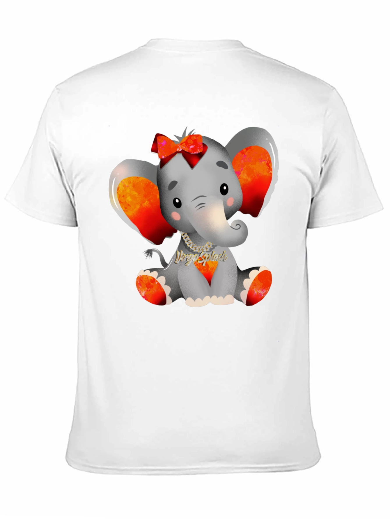 Cute Elephant Graphic Tee - Black Cotton Blend