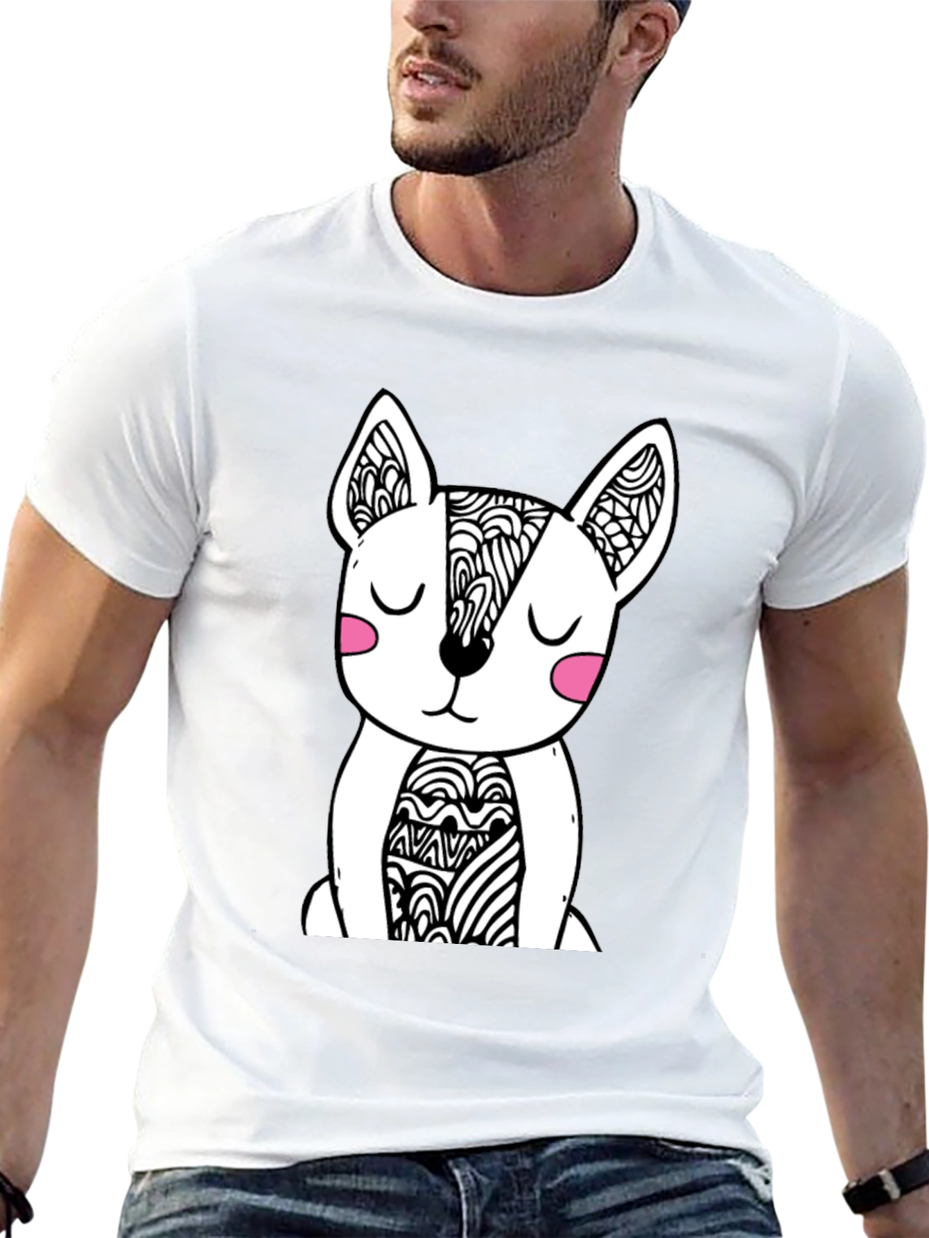 Dog Graphic Black T-Shirt - Stylish Mens Tee