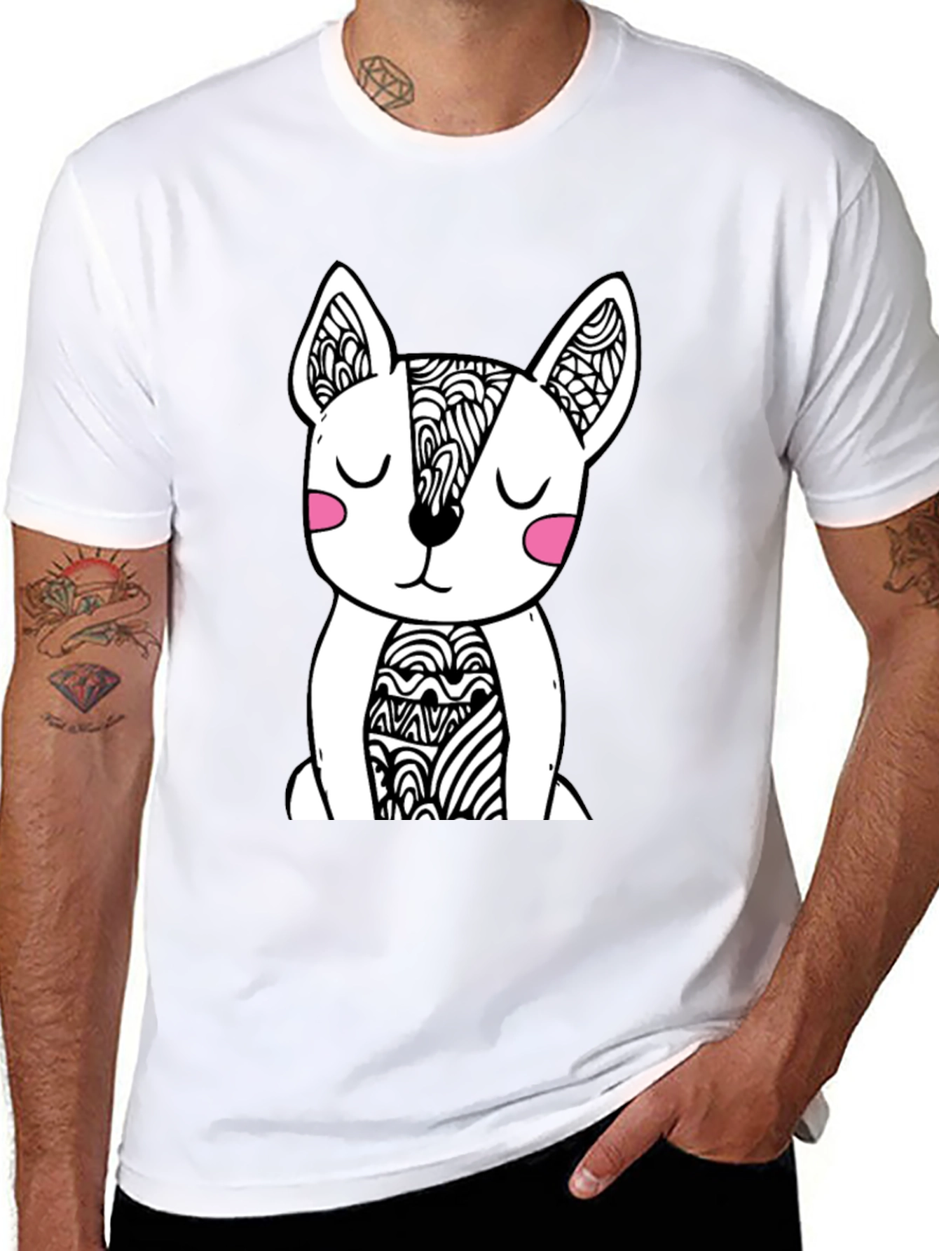Dog Graphic Black T-Shirt - Stylish Mens Tee