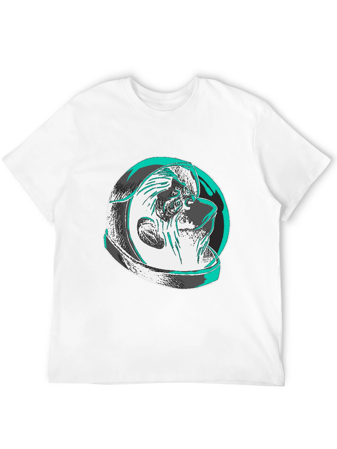 Modern Graphic Tee: Shar Pei Astronaut Design