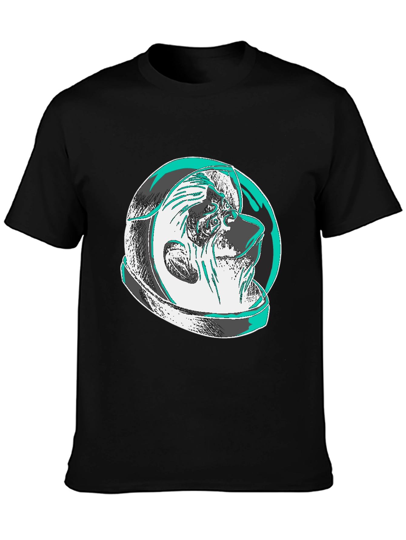 Modern Graphic Tee: Shar Pei Astronaut Design