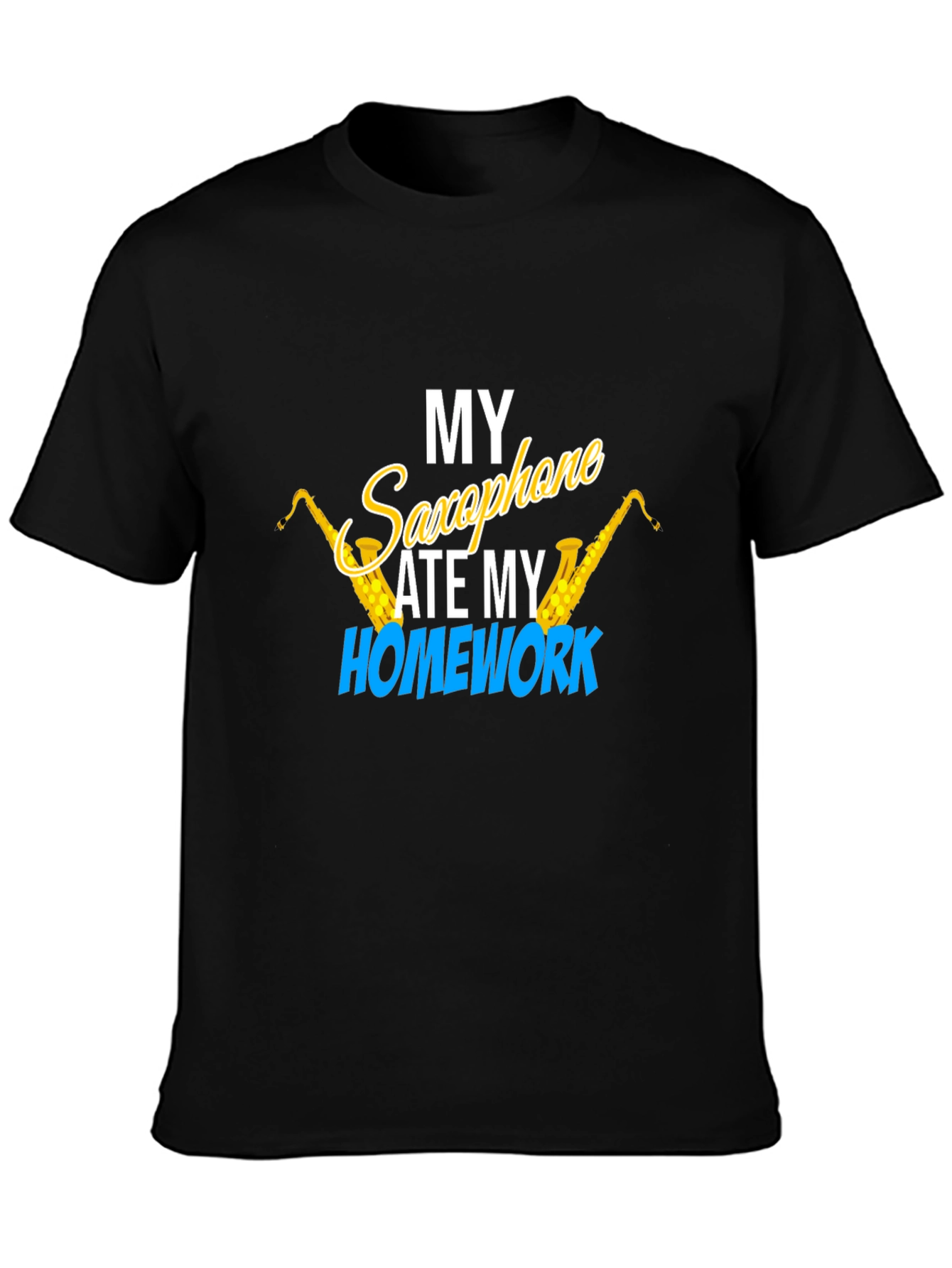 Saxophone Ate My Homework Graphic T-Shirt