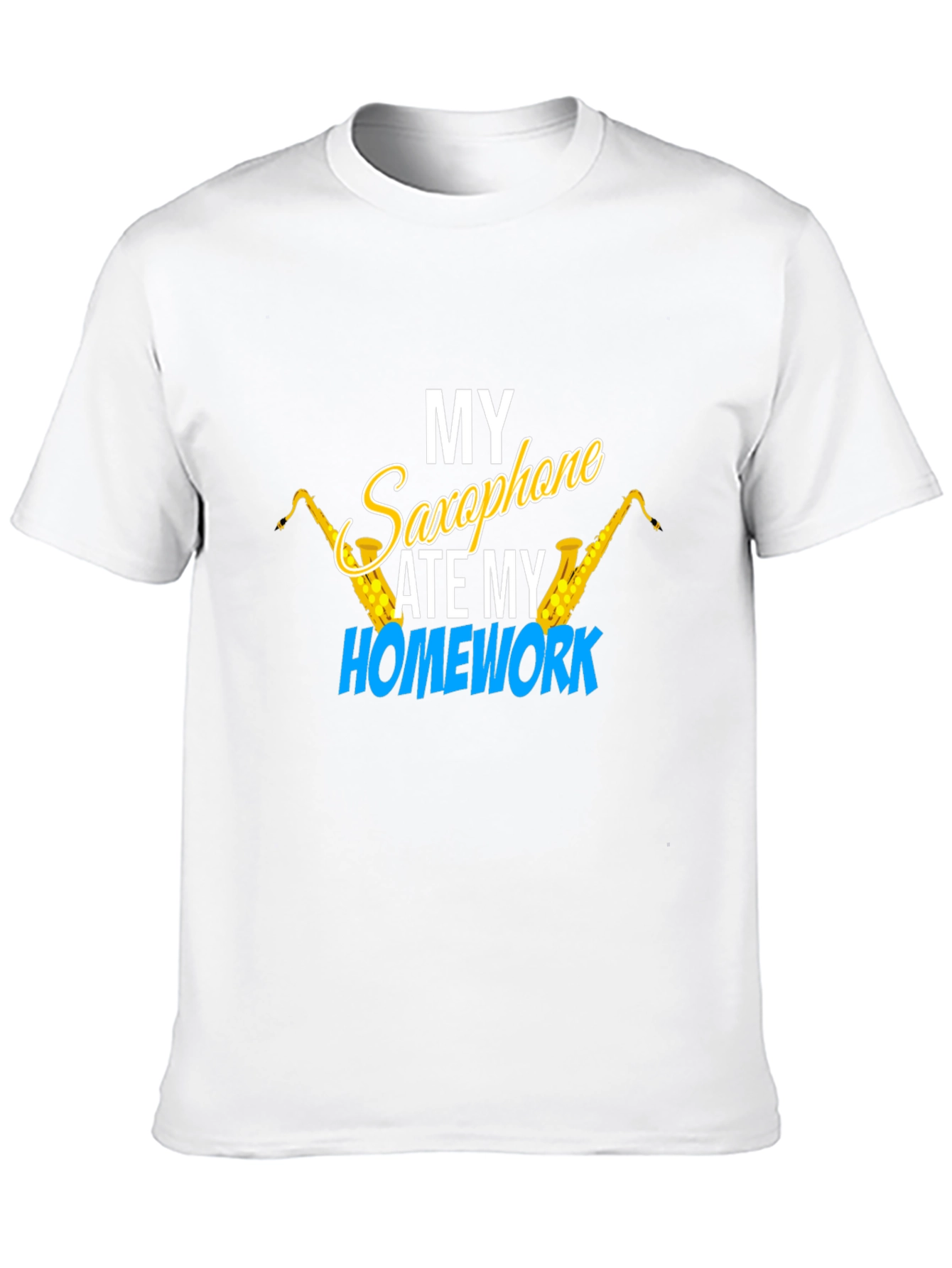 Saxophone Ate My Homework Graphic T-Shirt