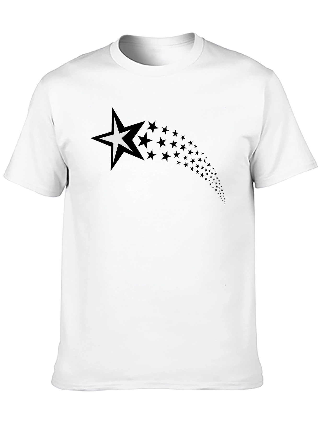 Shooting Star Graphic T-Shirt - Black Cotton Tee