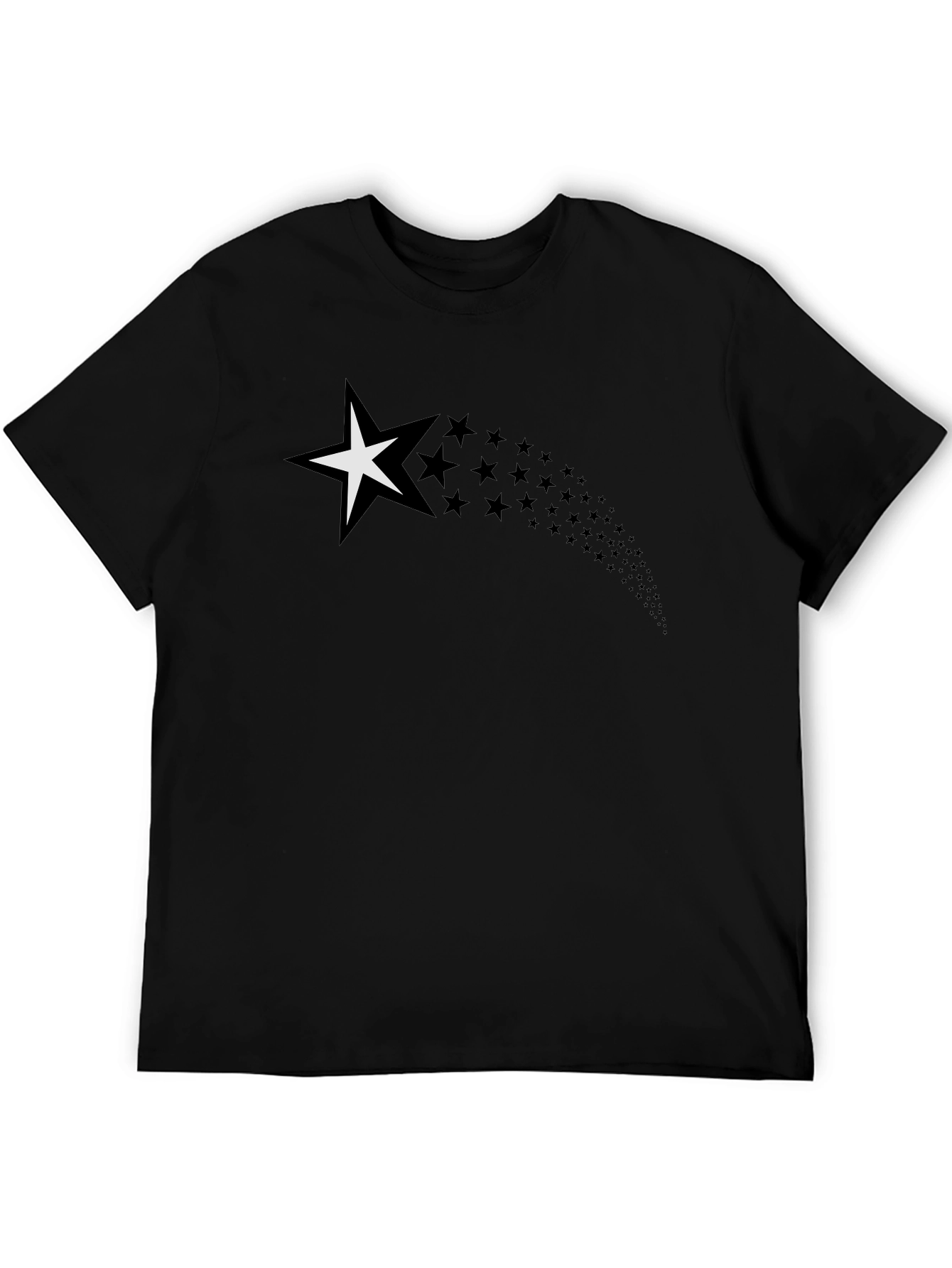 Shooting Star Graphic T-Shirt - Black Cotton Tee