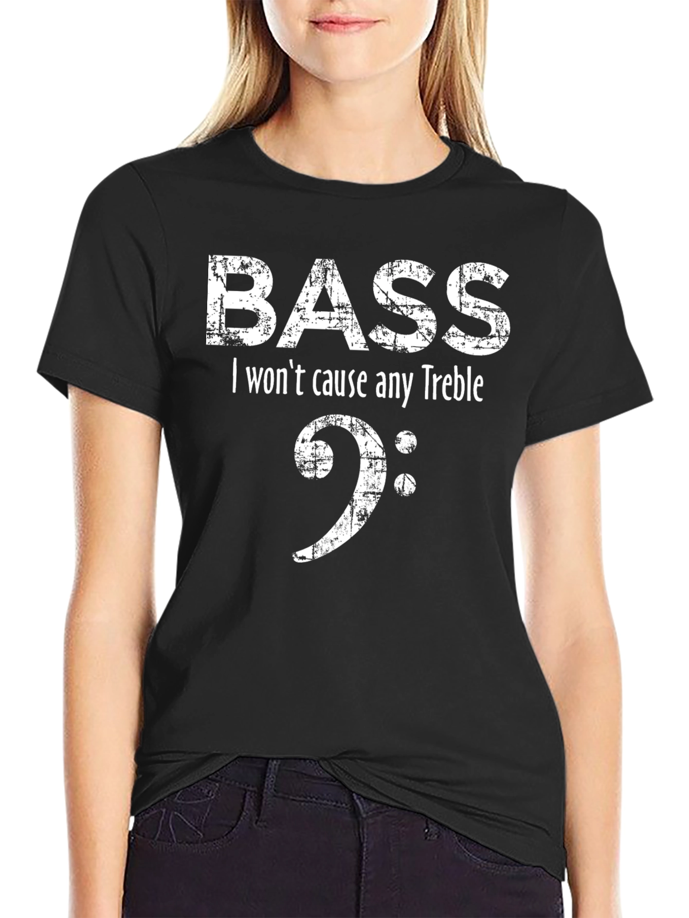 Bass I Wont Cause Any Treble Funny Musician T-Shirt