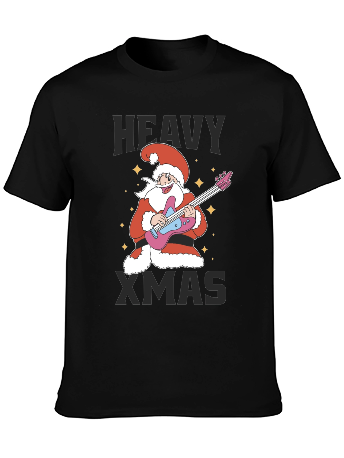 Heavy Xmas Santa Guitar T-Shirt