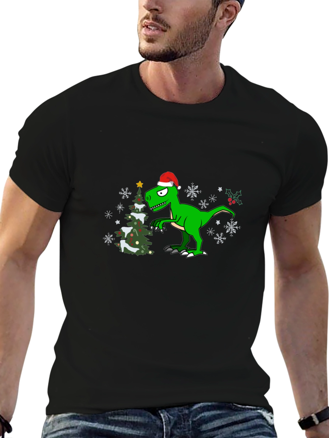 Festive Dinosaur Christmas T-Shirt