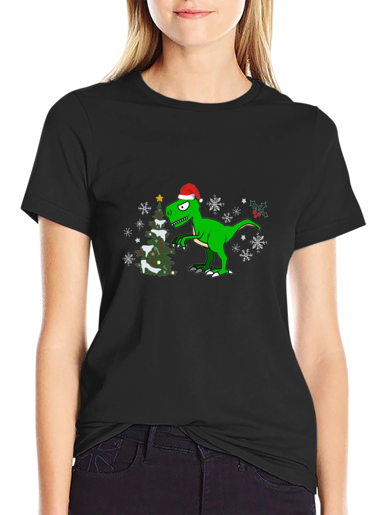 Festive Dinosaur Christmas T-Shirt