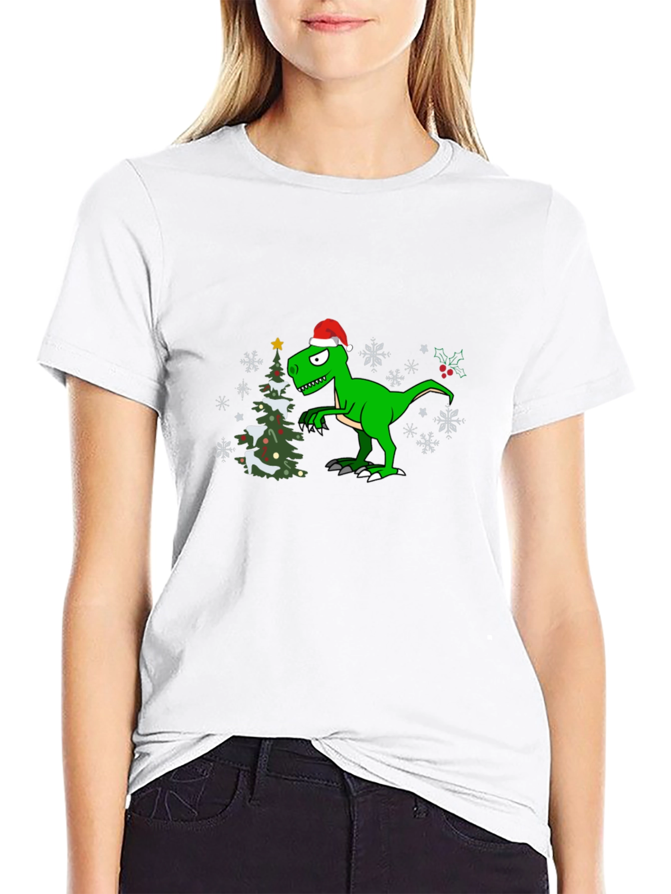 Festive Dinosaur Christmas T-Shirt