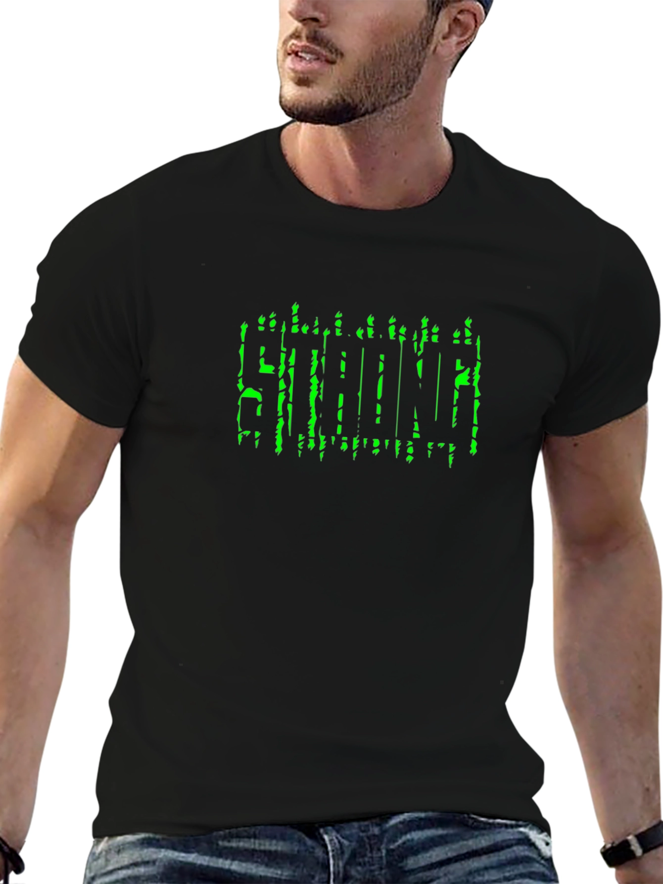 Mens Black STRONG Graphic T-Shirt
