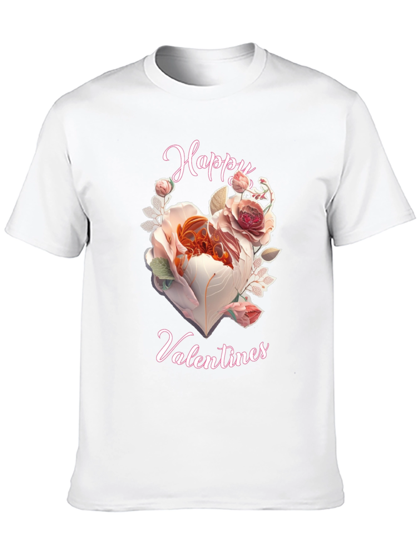 Happy Valentines Floral Heart Graphic Tee