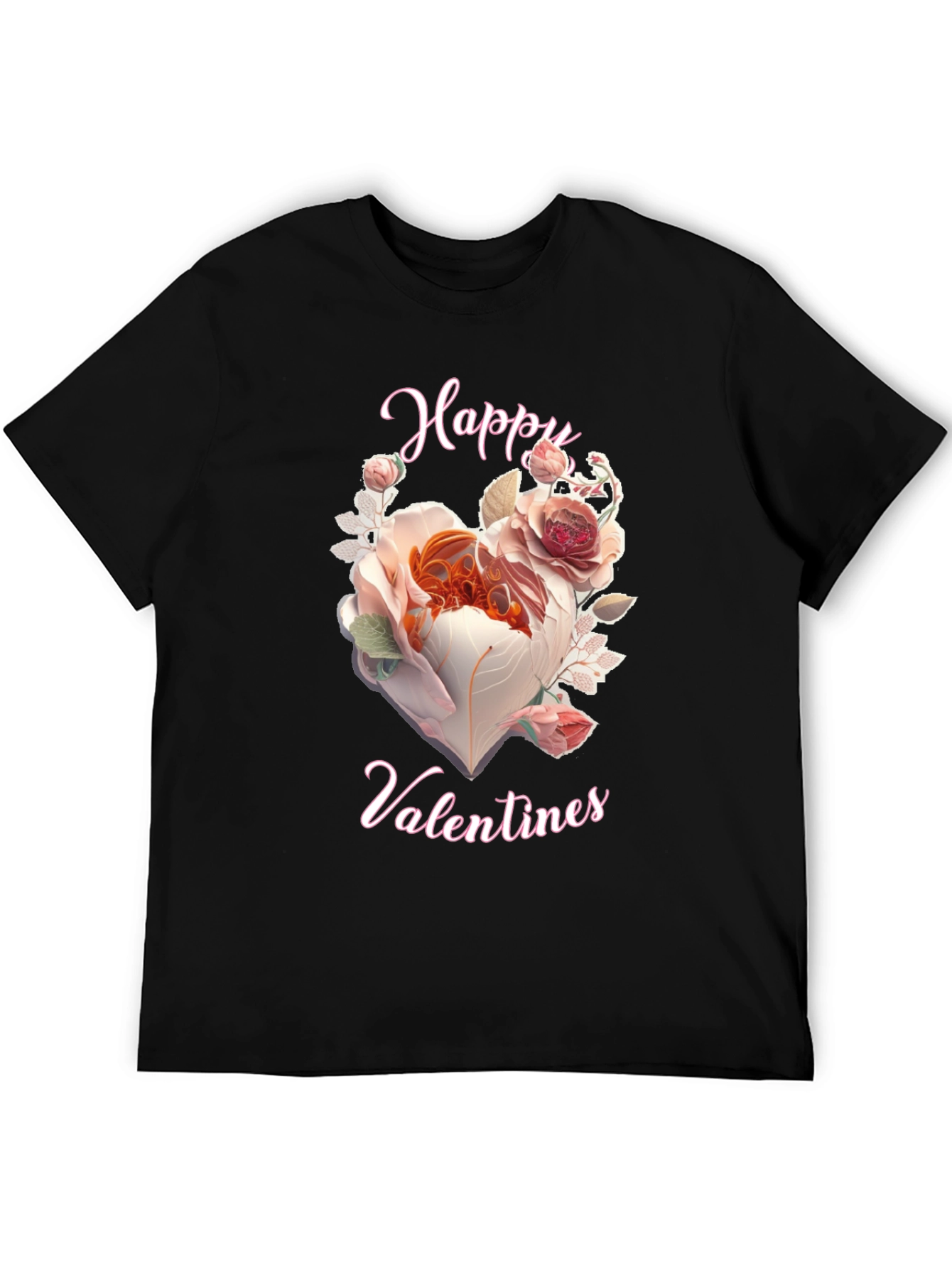 Happy Valentines Floral Heart Graphic Tee