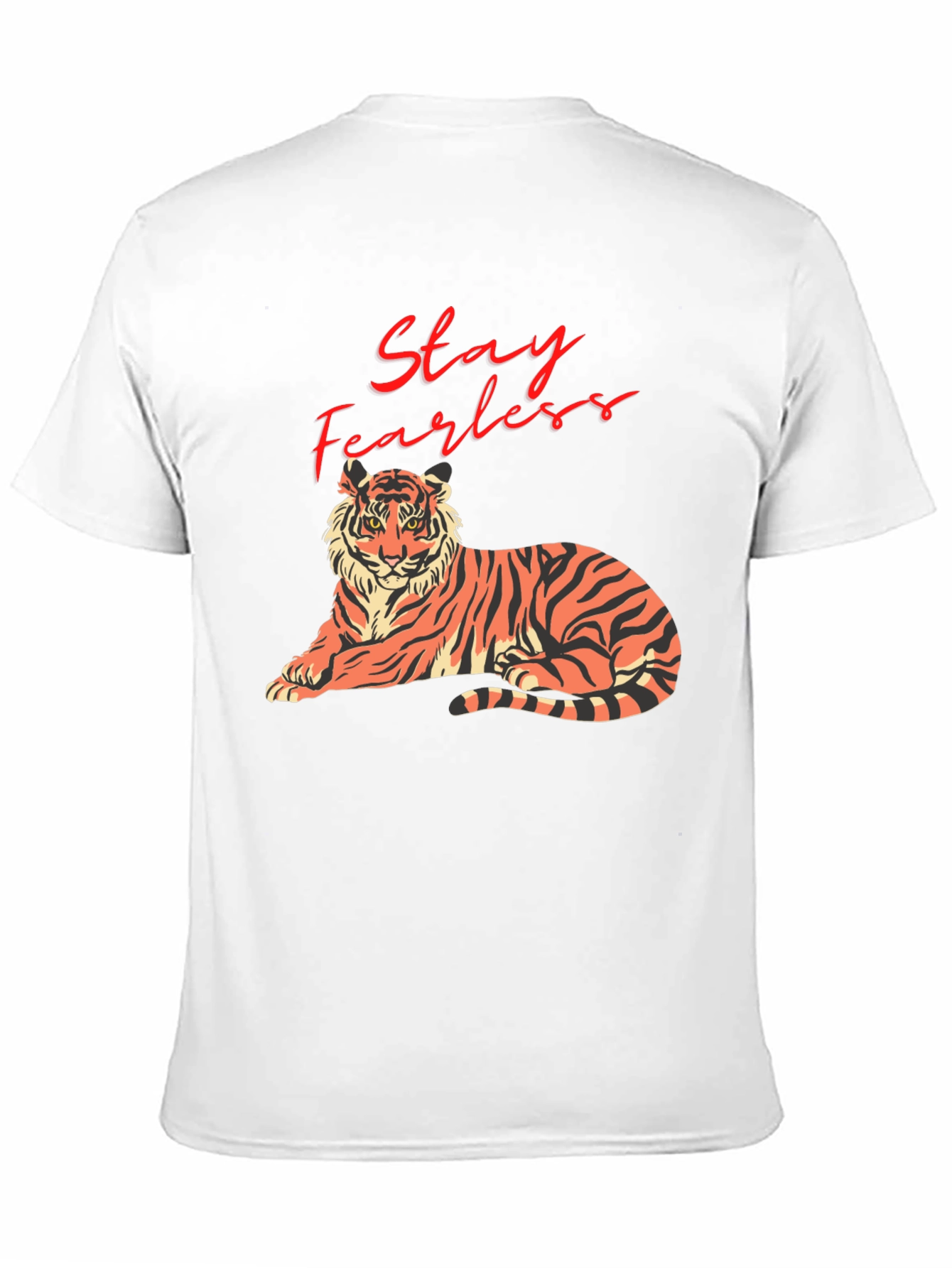 Stay Fearless Tiger Graphic Tee - Black Cotton