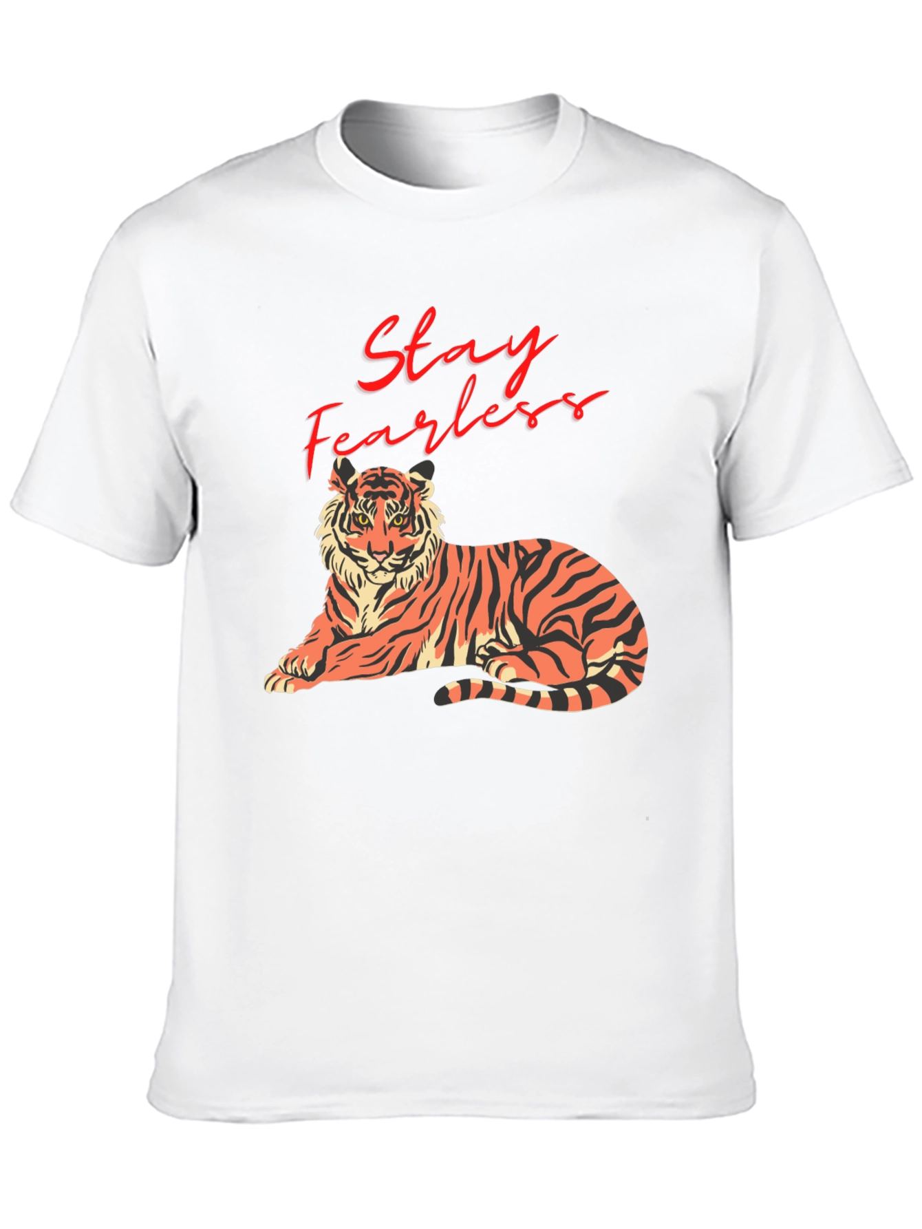 Stay Fearless Tiger Graphic Tee - Black Cotton