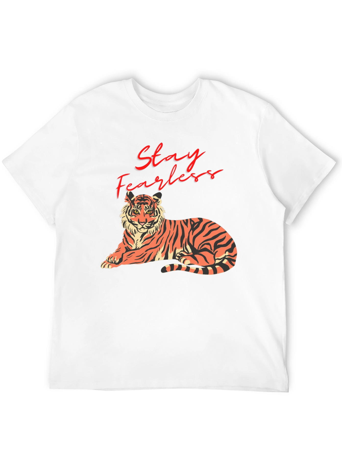 Stay Fearless Tiger Graphic Tee - Black Cotton