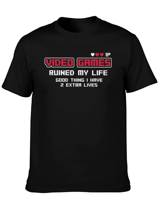 Video Games Ruined My Life Funny Graphic Tee