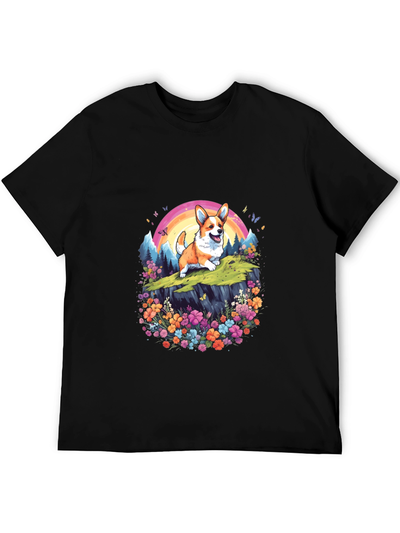 Corgi Rainbow Graphic T-Shirt