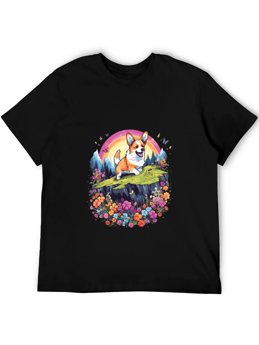 Corgi Rainbow Graphic T-Shirt