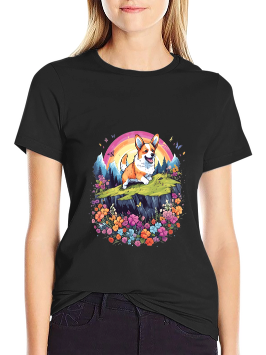 Corgi Rainbow Graphic T-Shirt