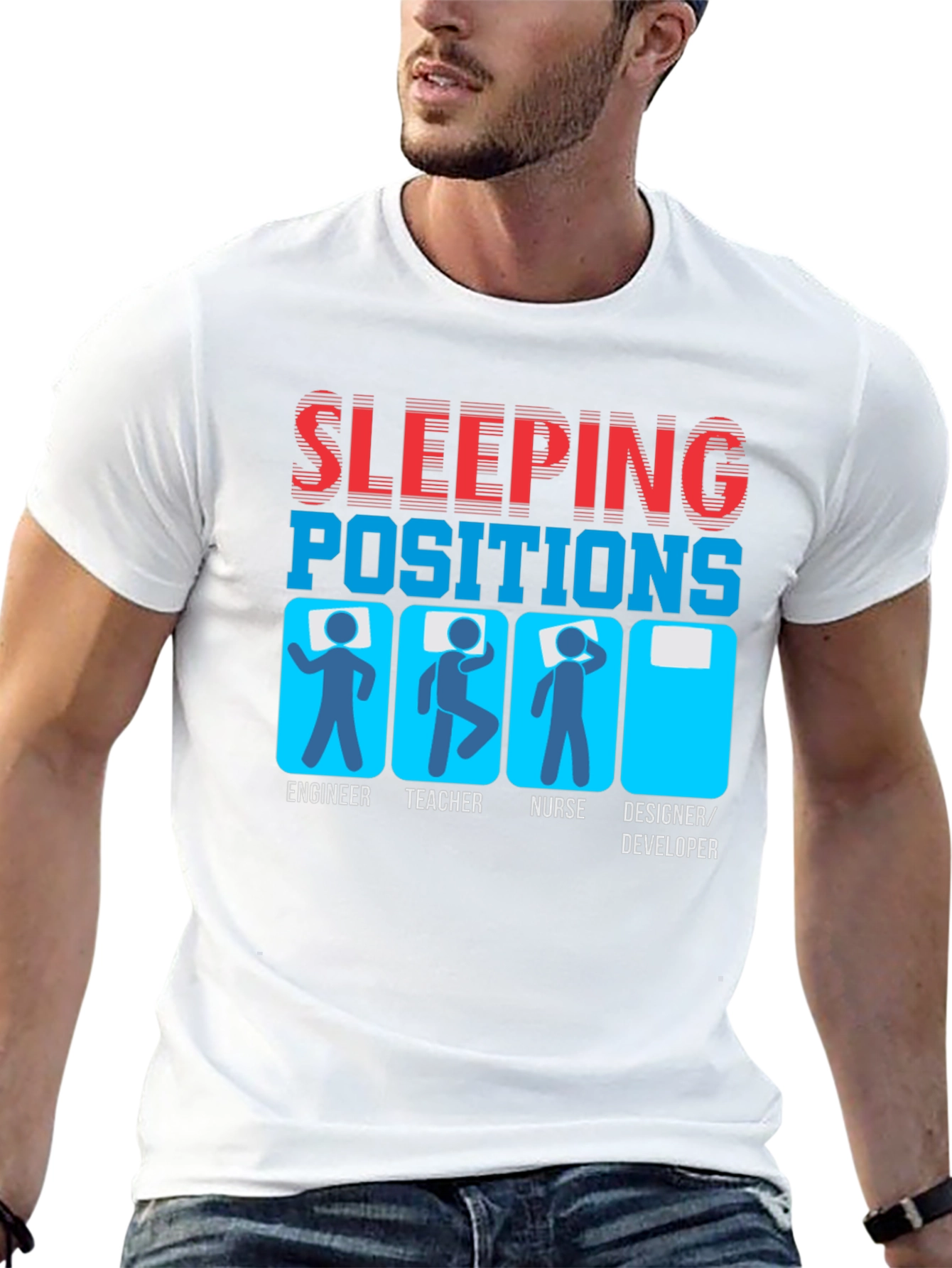 Sleeping Positions Funny Job T-Shirt