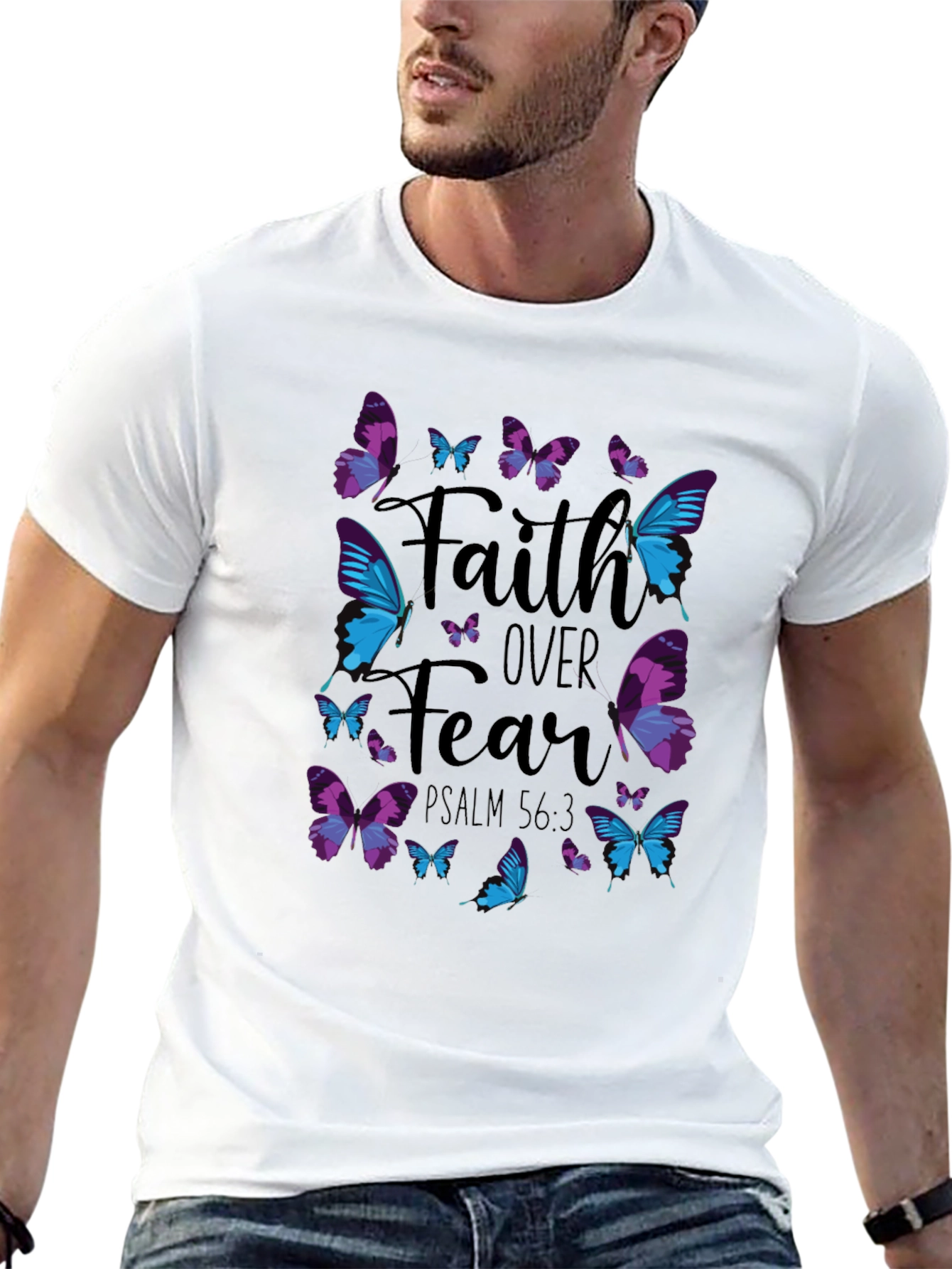 Faith Over Fear Butterfly Graphic T-Shirt