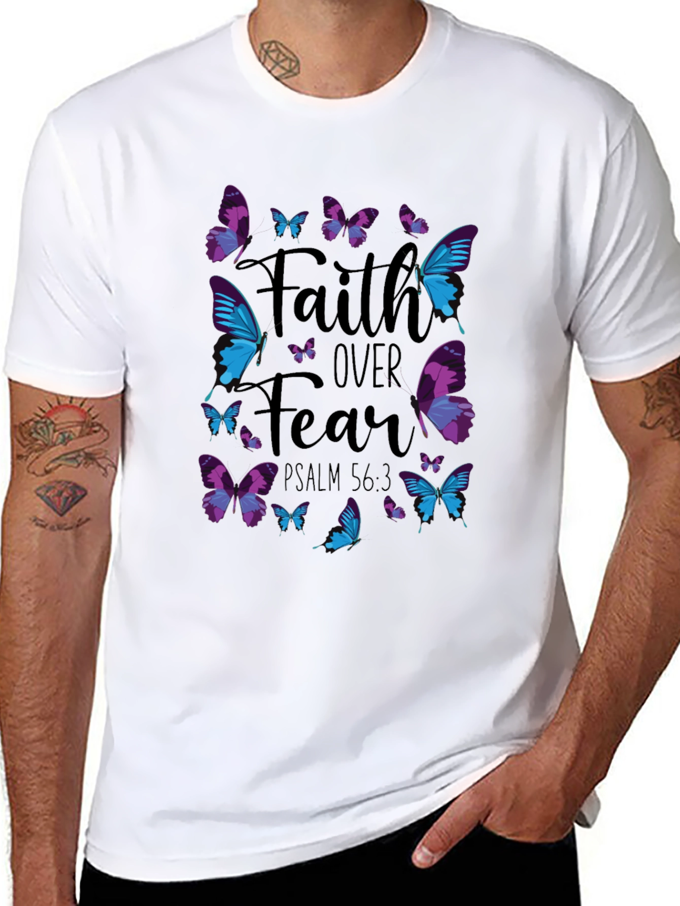 Faith Over Fear Butterfly Graphic T-Shirt