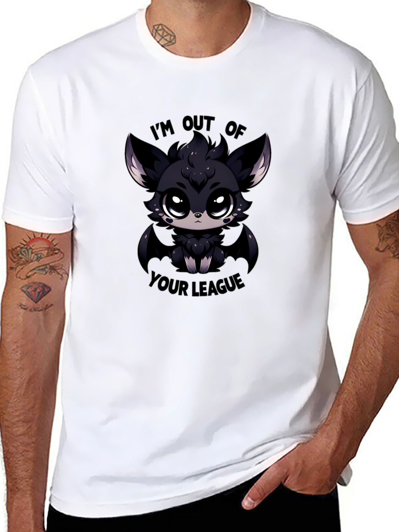 Out of Your League Bat Graphic Tee - Black